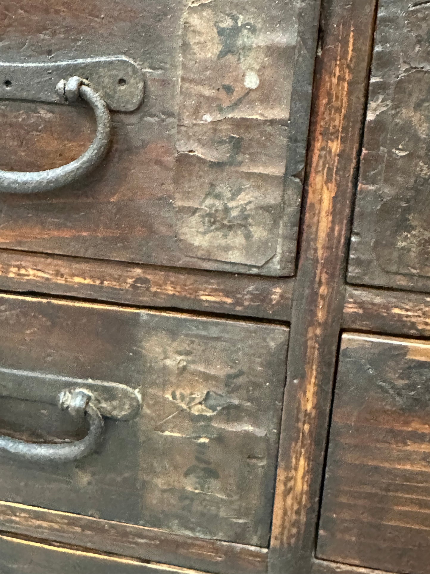 Rare Antique Japanese Kusuridansu Apothecary Tansu Edo Period c1820s 29"W