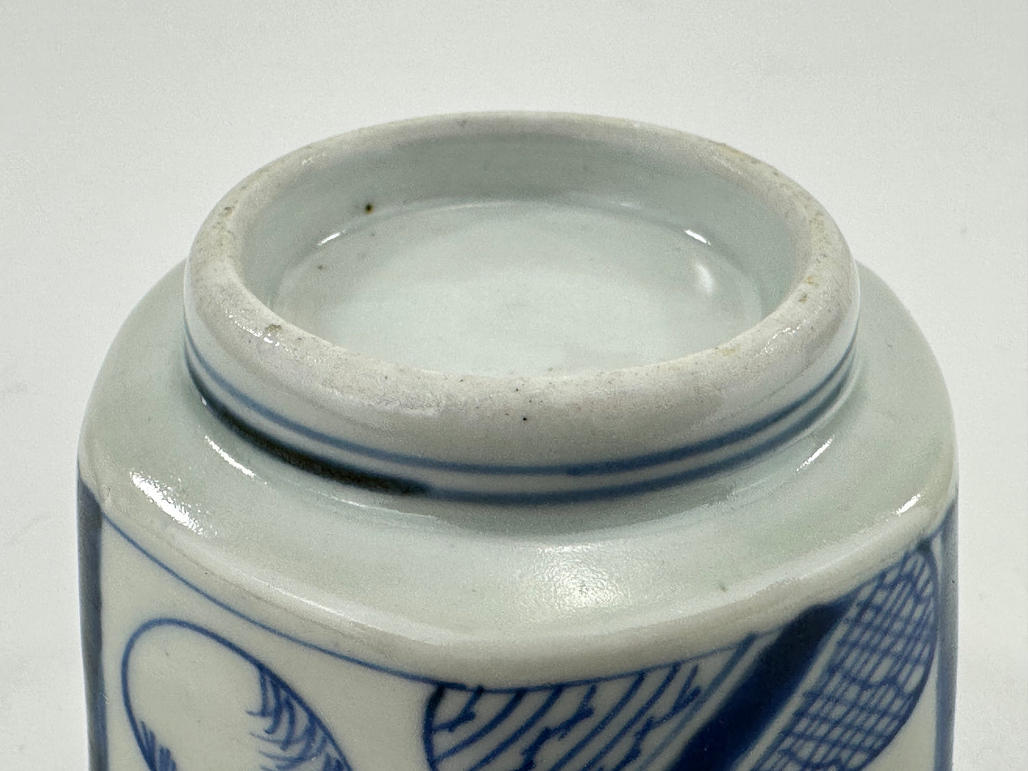 Antique Japanese Arita Imari Blue & White Hexagonal Porcelain Cup 19thC