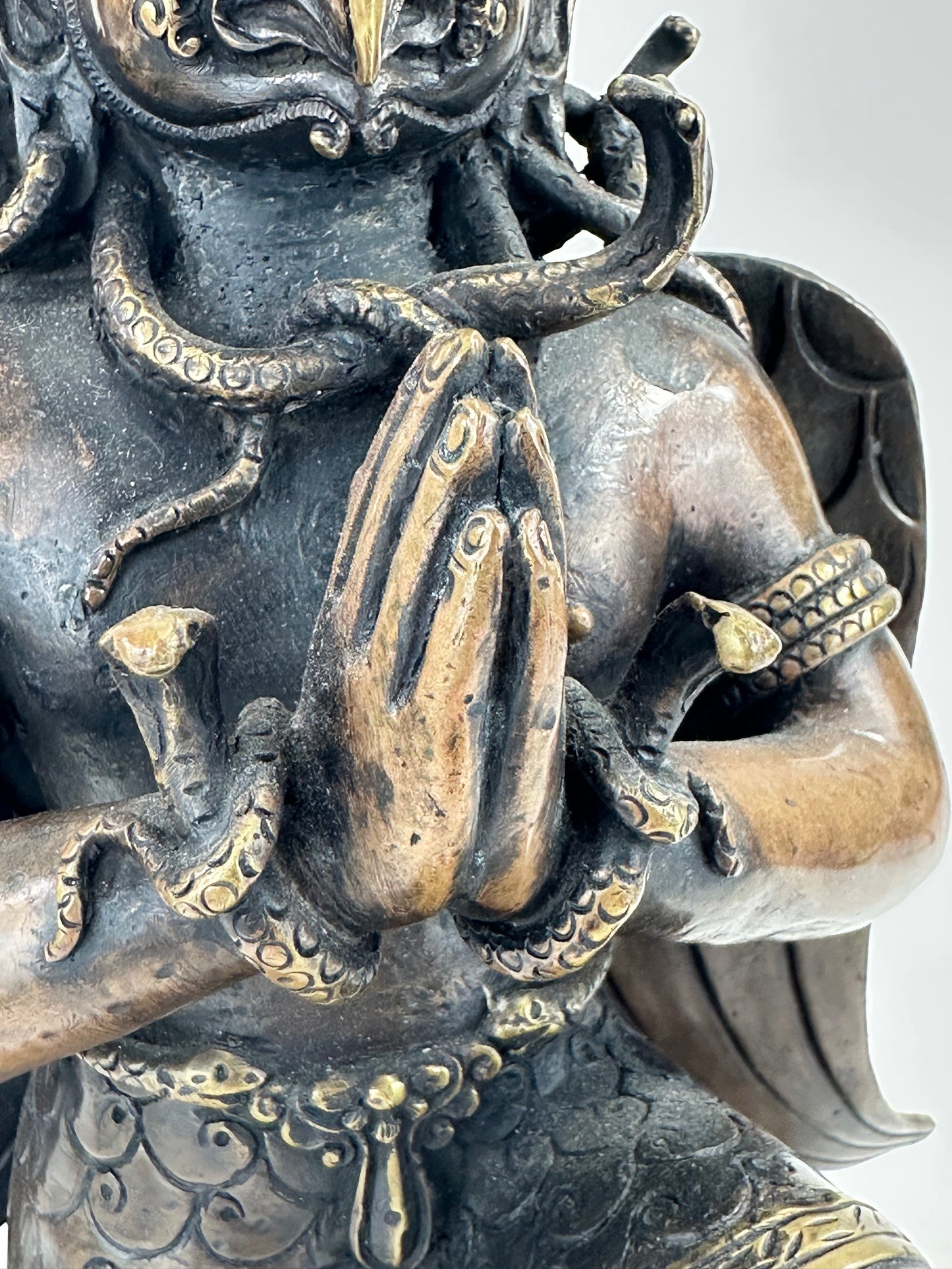 Vintage Nepalese Bronze Garuda Figure Buddhist Guardian Deity 12.5" LS#097