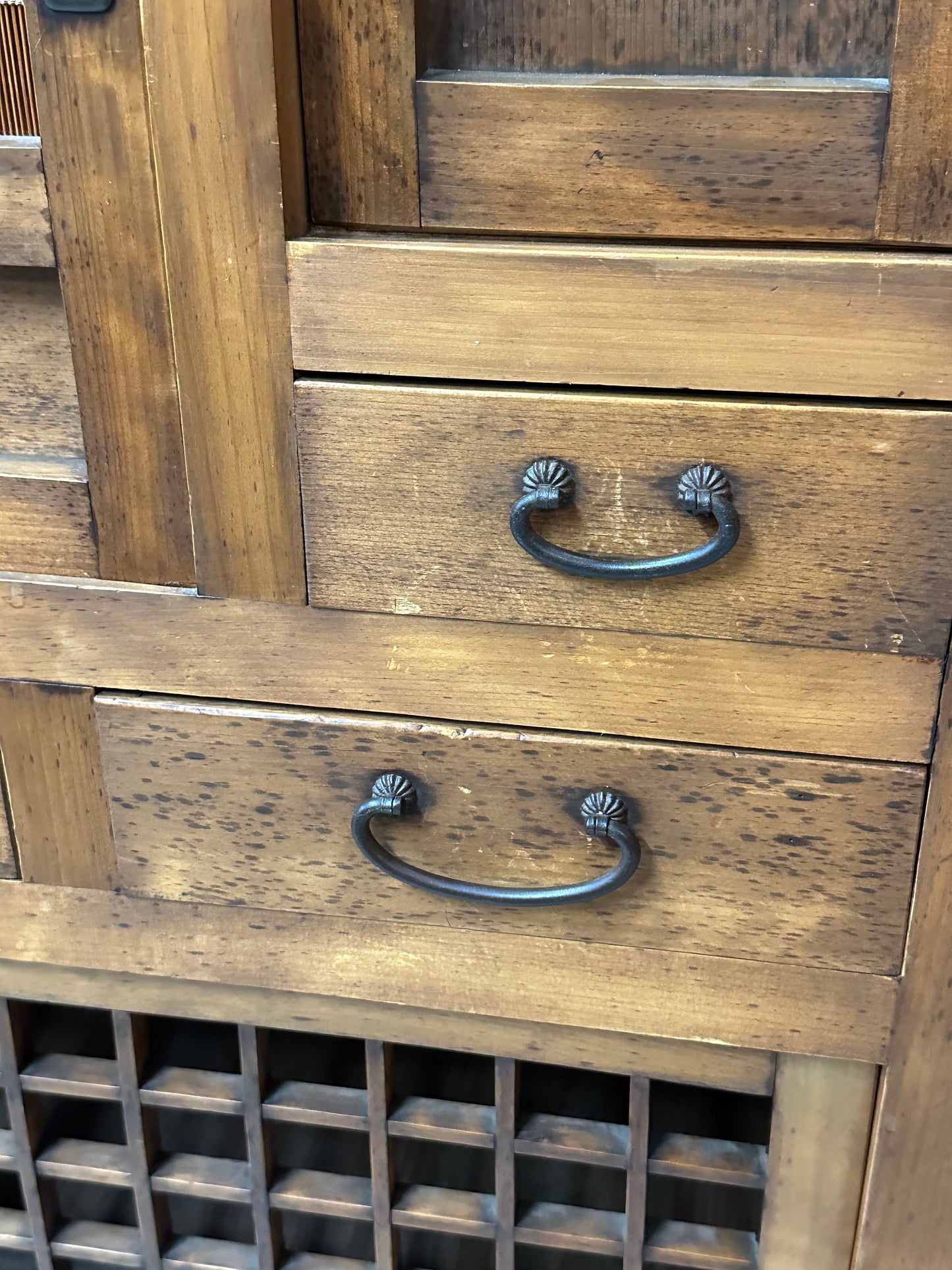 Antique Japanese Mizuya Tansu Kitchen Cabinet Taishō Period 61.5"H