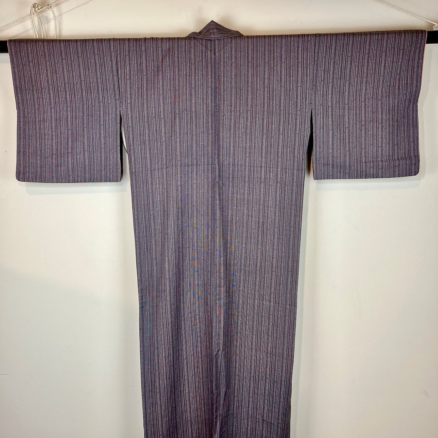 Vintage Japanese Silk Kimono Dusky Purple 60"L