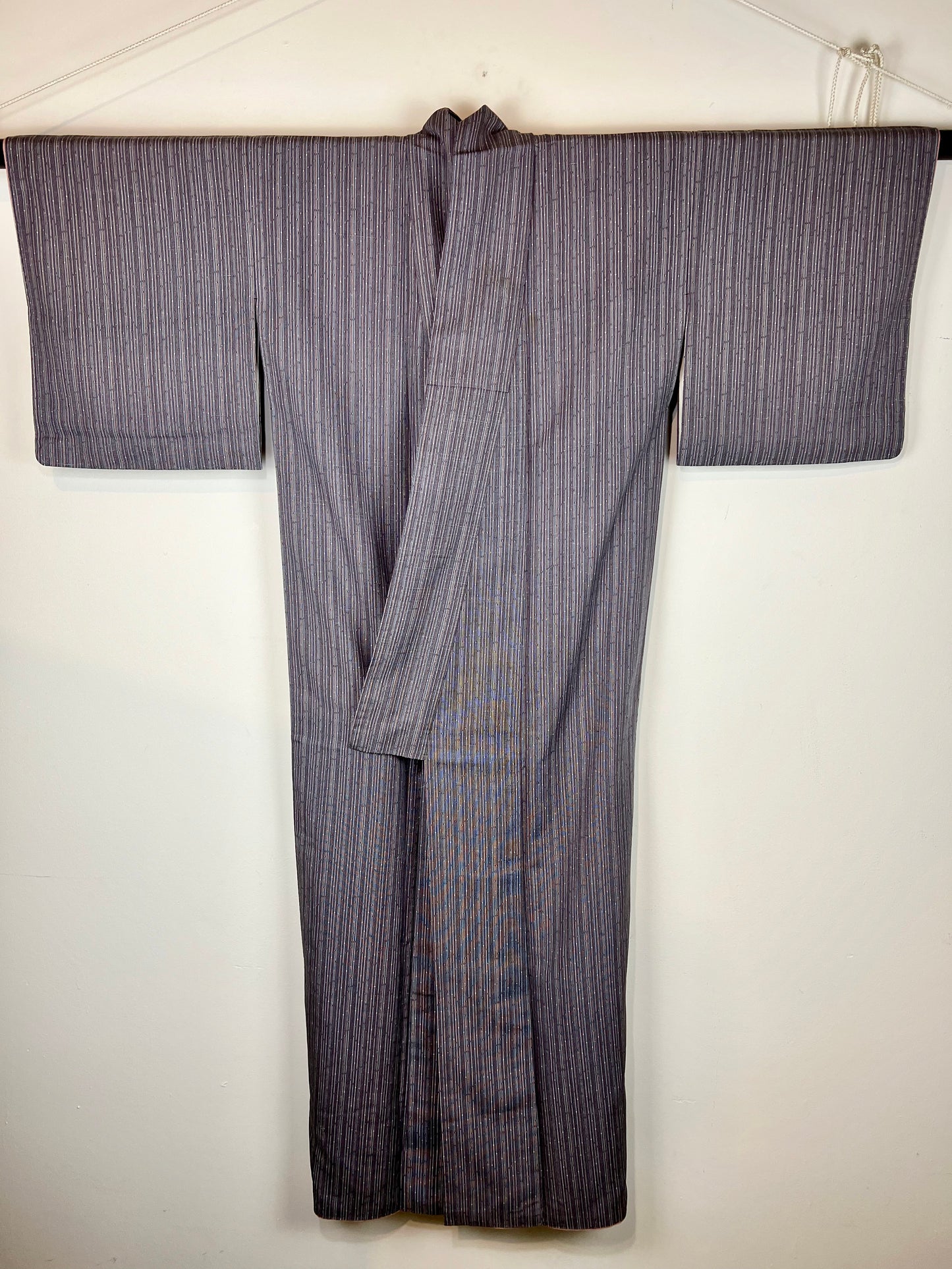 Vintage Japanese Silk Kimono Dusky Purple 60"L