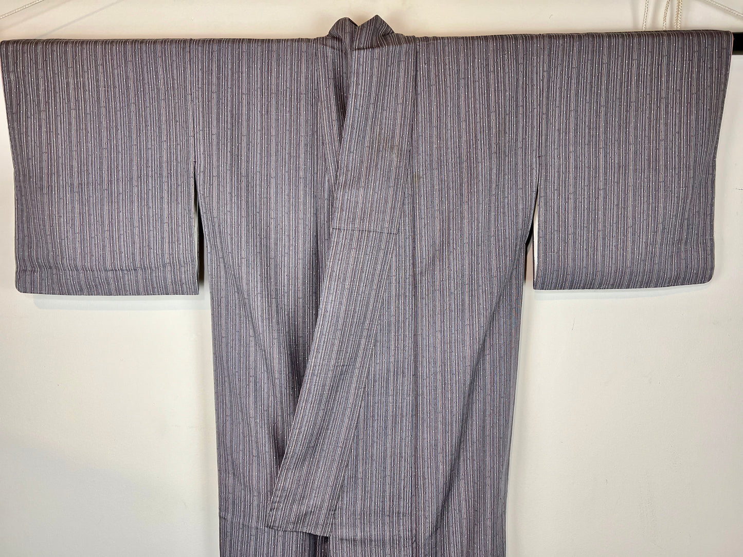 Vintage Japanese Silk Kimono Dusky Purple 60"L