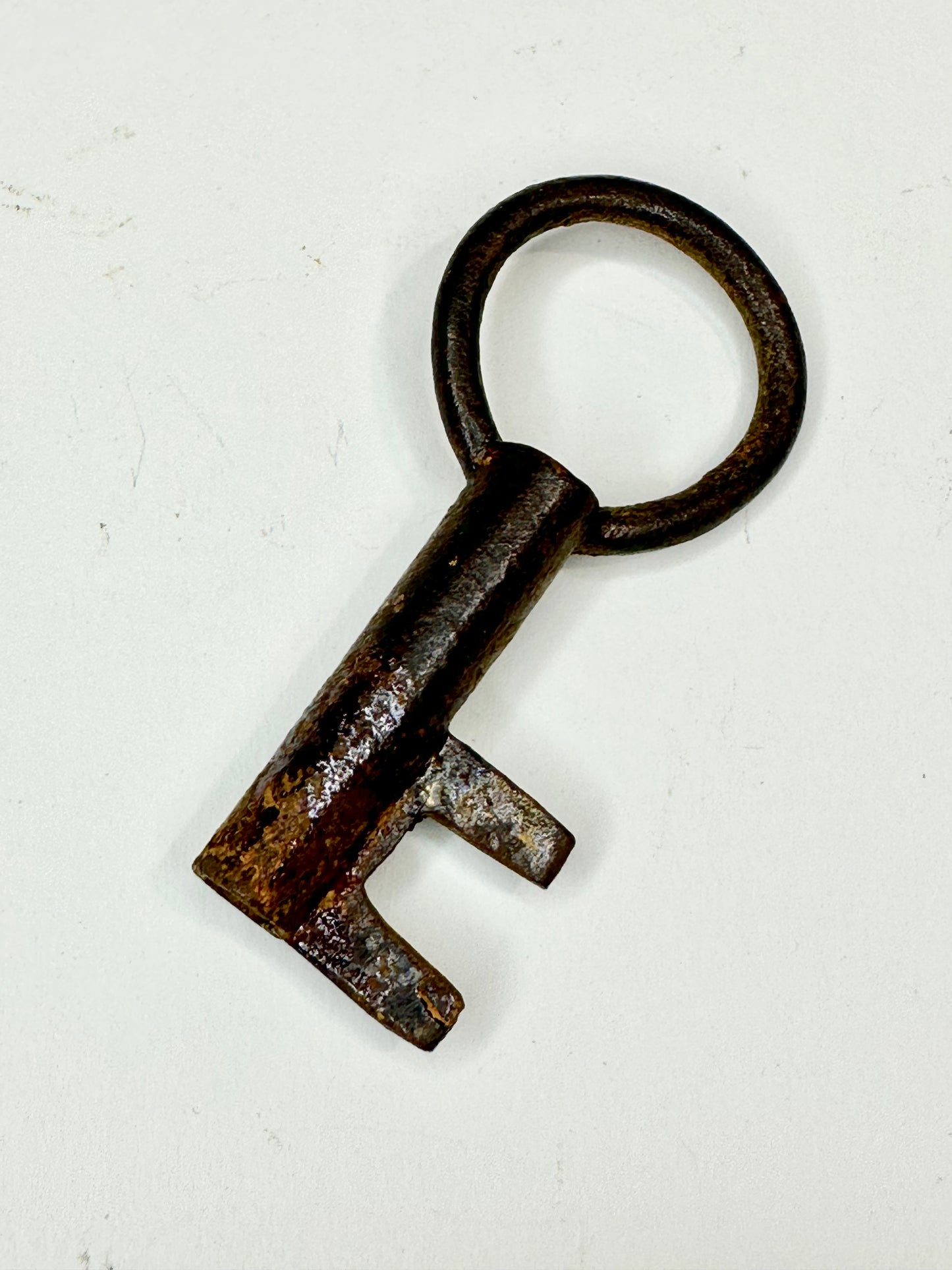 Antique Japanese Edo Era c 1880's Forged Iron Tansu Key 2.25"