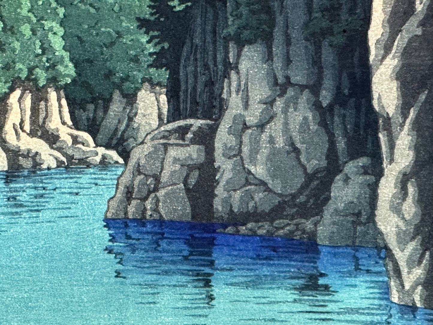 Kawase Hasui Giclee Woodblock Print "Calm at Kasaki" c1943 11"x17"