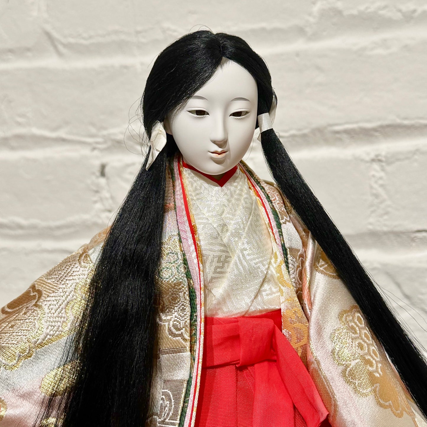 Vintage Japanese Empress Doll in Kimono w/ Writing Tools 9"