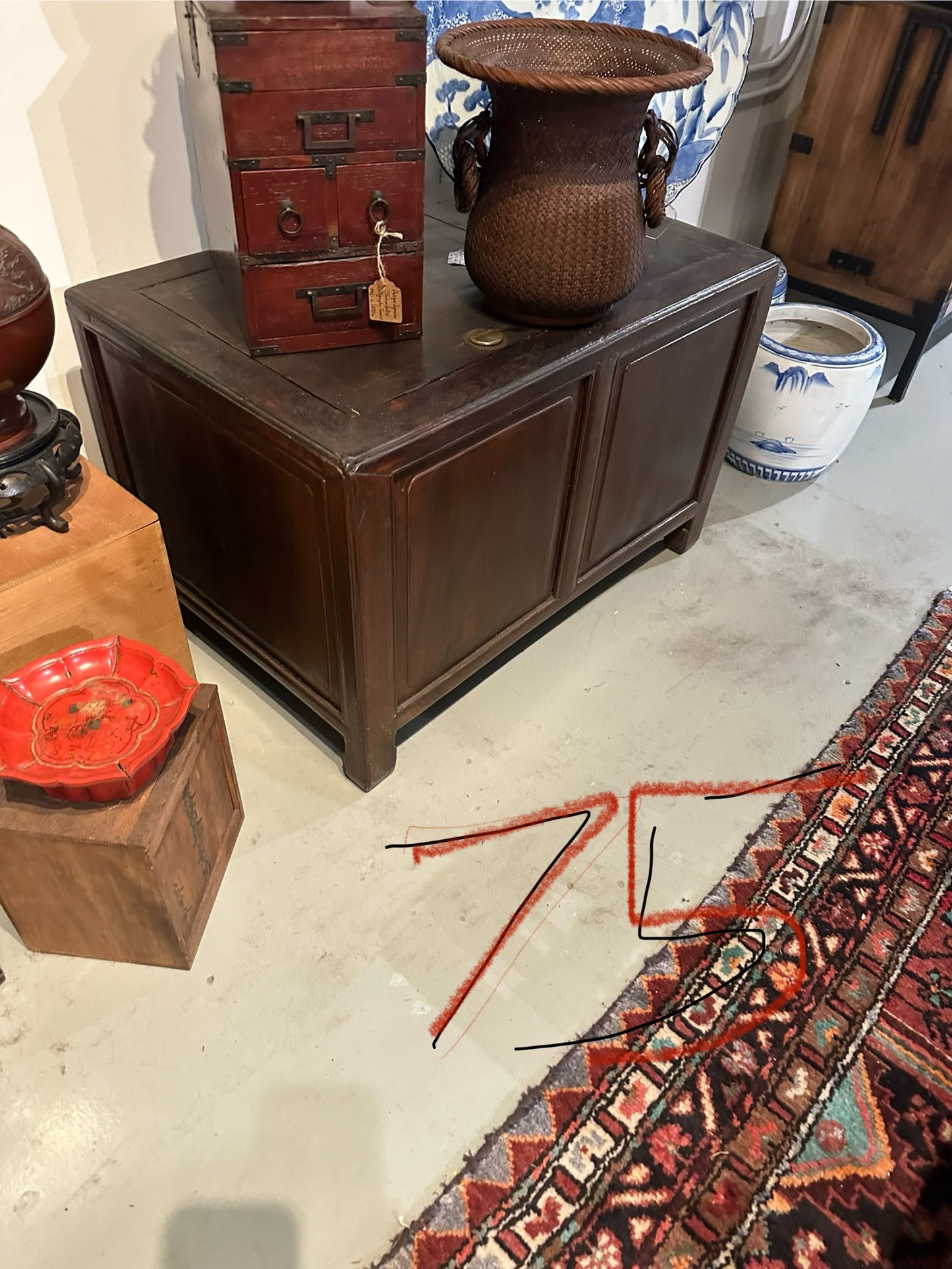 Vintage Chinese Cabinet End Table Nightstand Chest