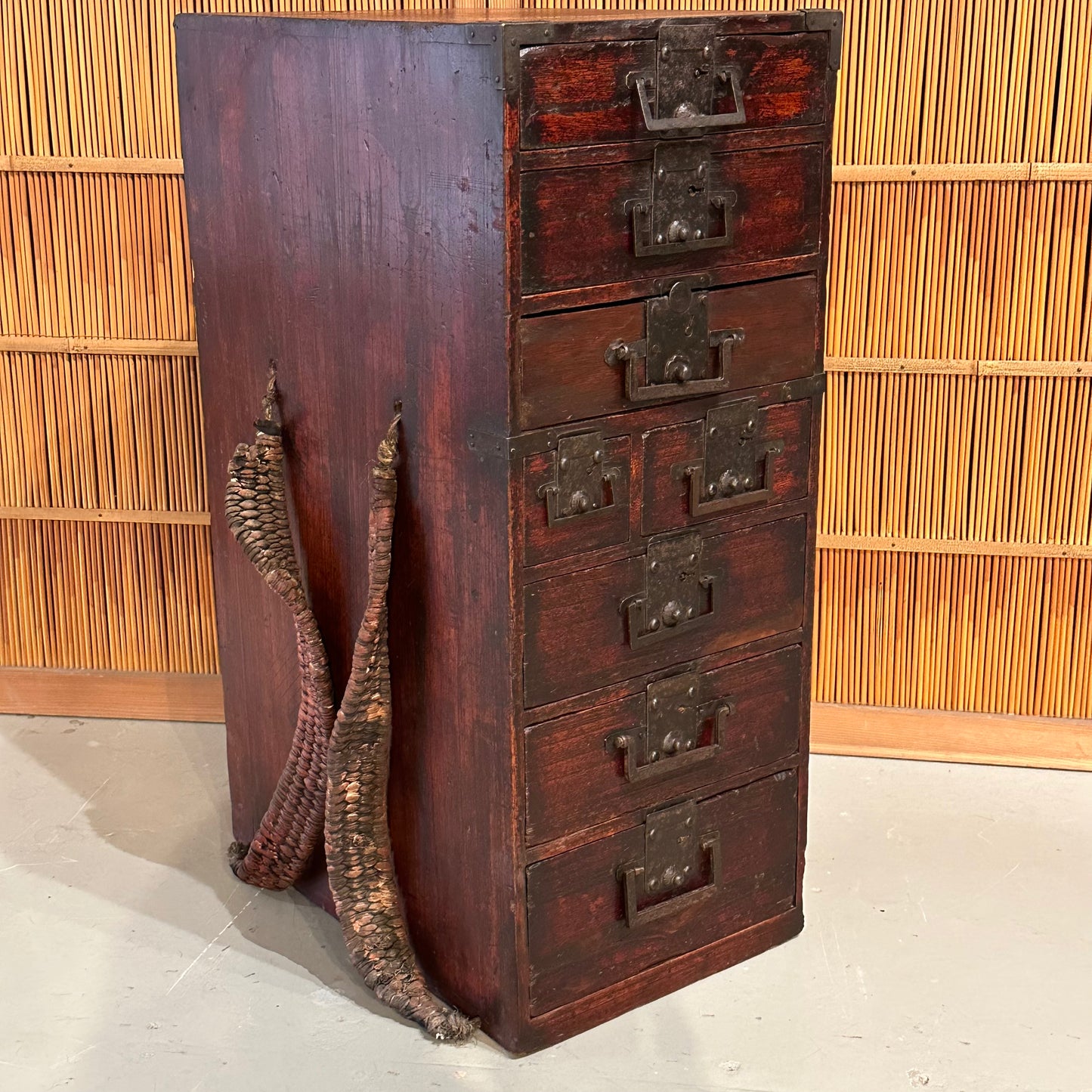 Antique Japanese Edo Era Early 1800's Gyosho Bako Peddler's Tansu Chest 28"