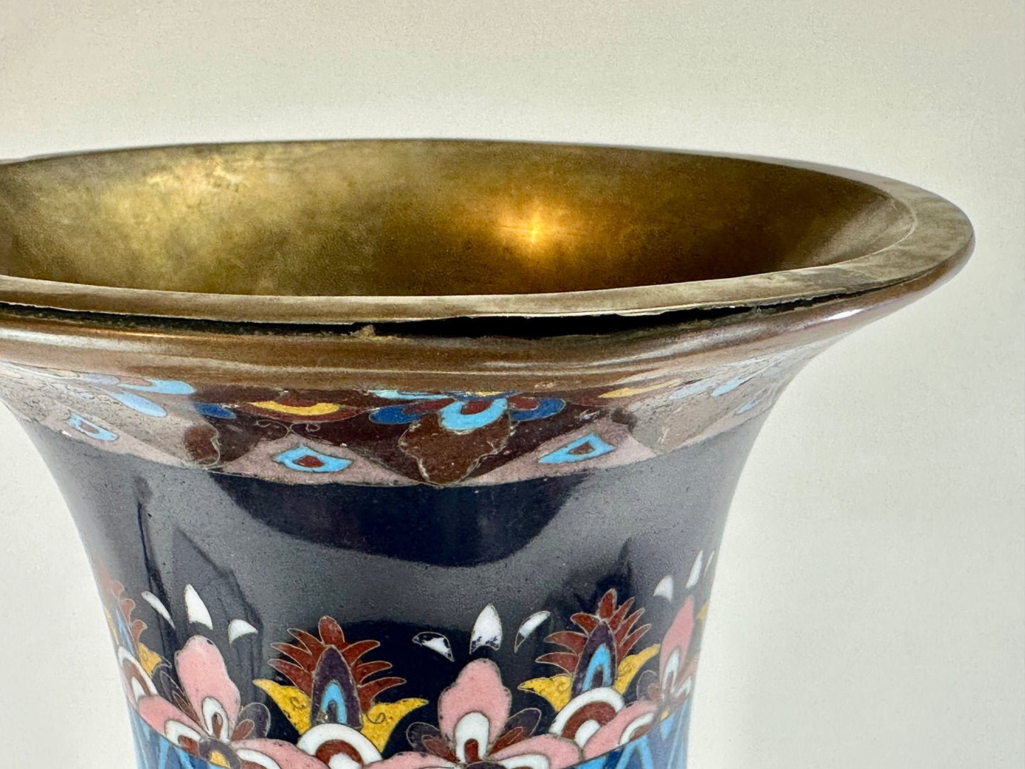 Very Rare Antique Japanese Meiji Era (late 1800's) Cloisonné Vase 24"