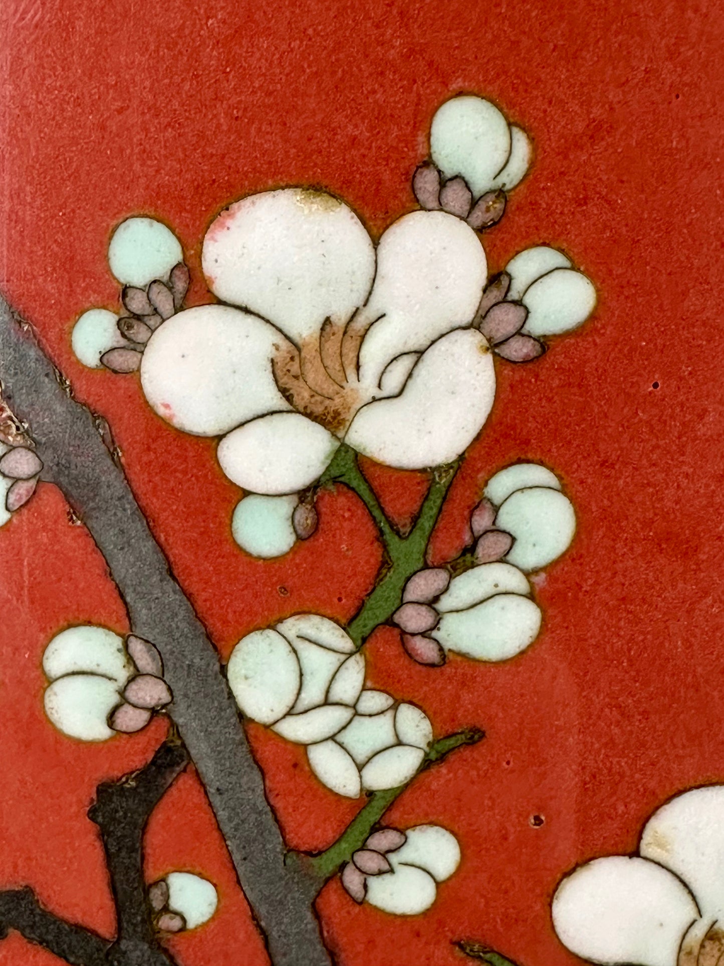Rare Antique Japanese Meiji Era (late 1800's) Cloisonné Vase Falcon 34"