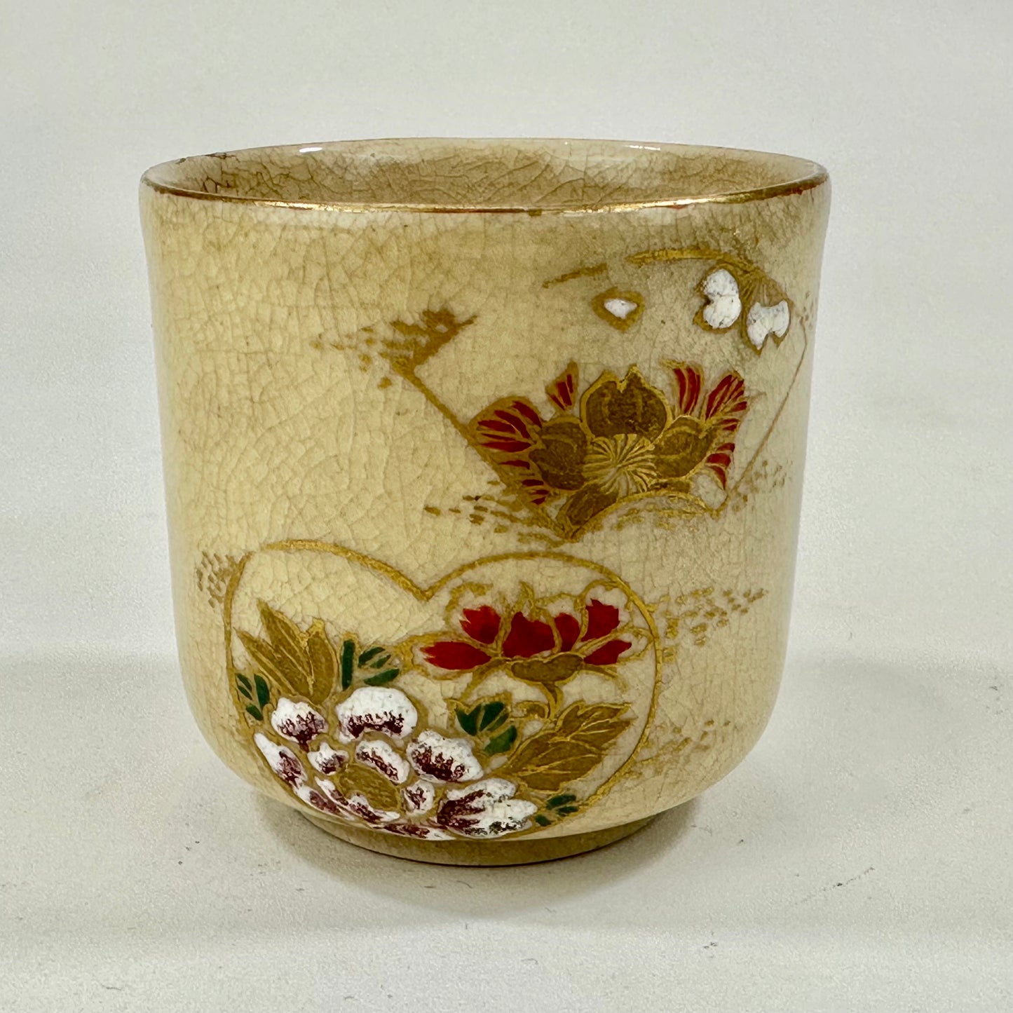 Vintage Japanese Taisho Era c.1920's Ceramic Sakazuki Sake Cup 2.25" Signed