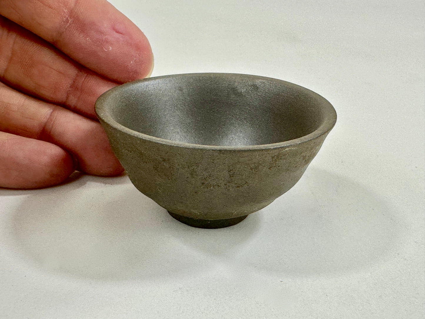 Vintage Japanese Late Showa Era Pottery Sake Cup Signed 2.25"