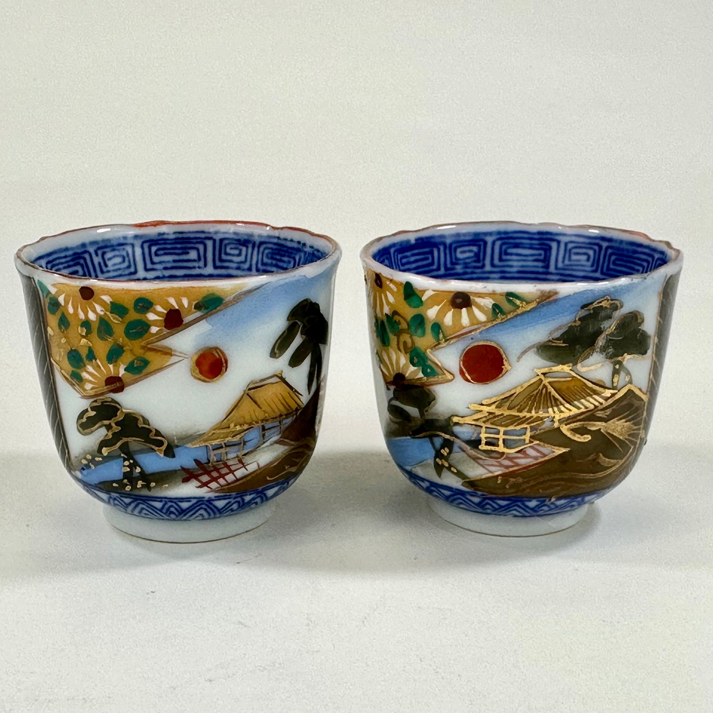 Antique Japanese Meiji Era c1890's Imari Ceramic Sake Cup (each)