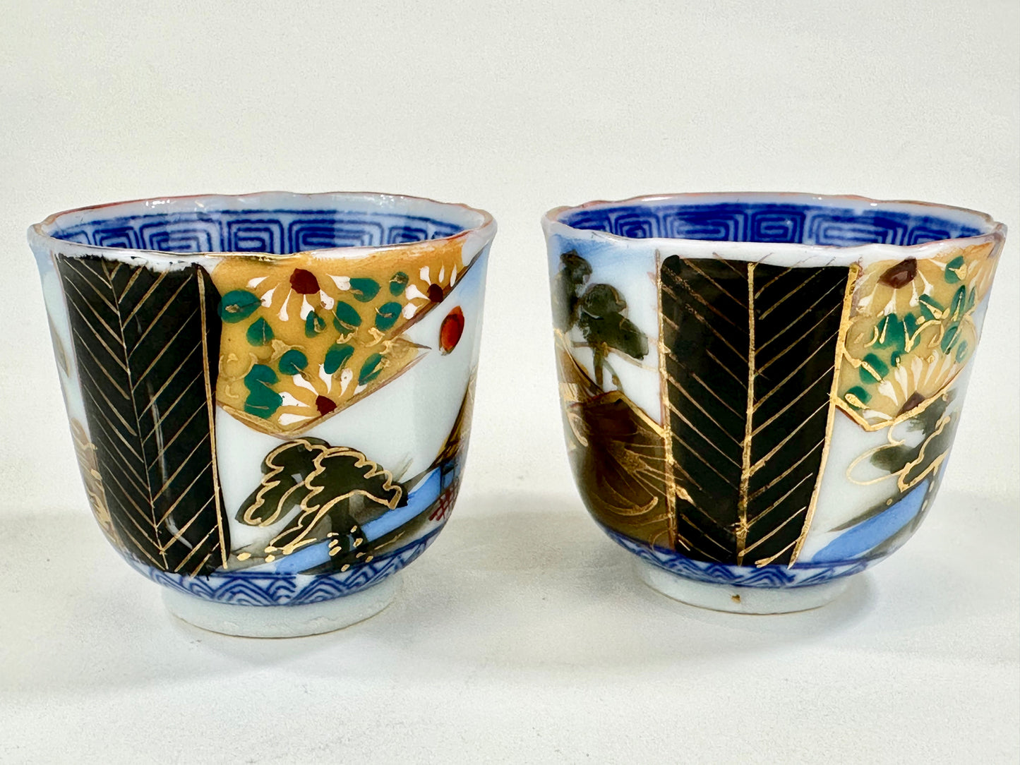 Antique Japanese Meiji Era c1890's Imari Ceramic Sake Cup (each)
