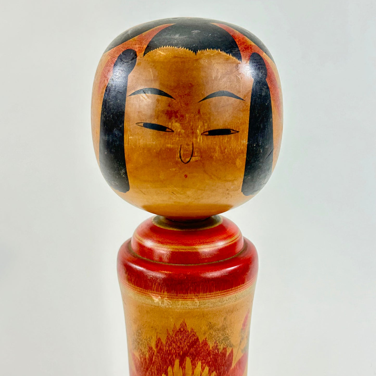 Vintage Japanese Kokeshi Doll Wooden Signed by Artist 12" Hand Painted