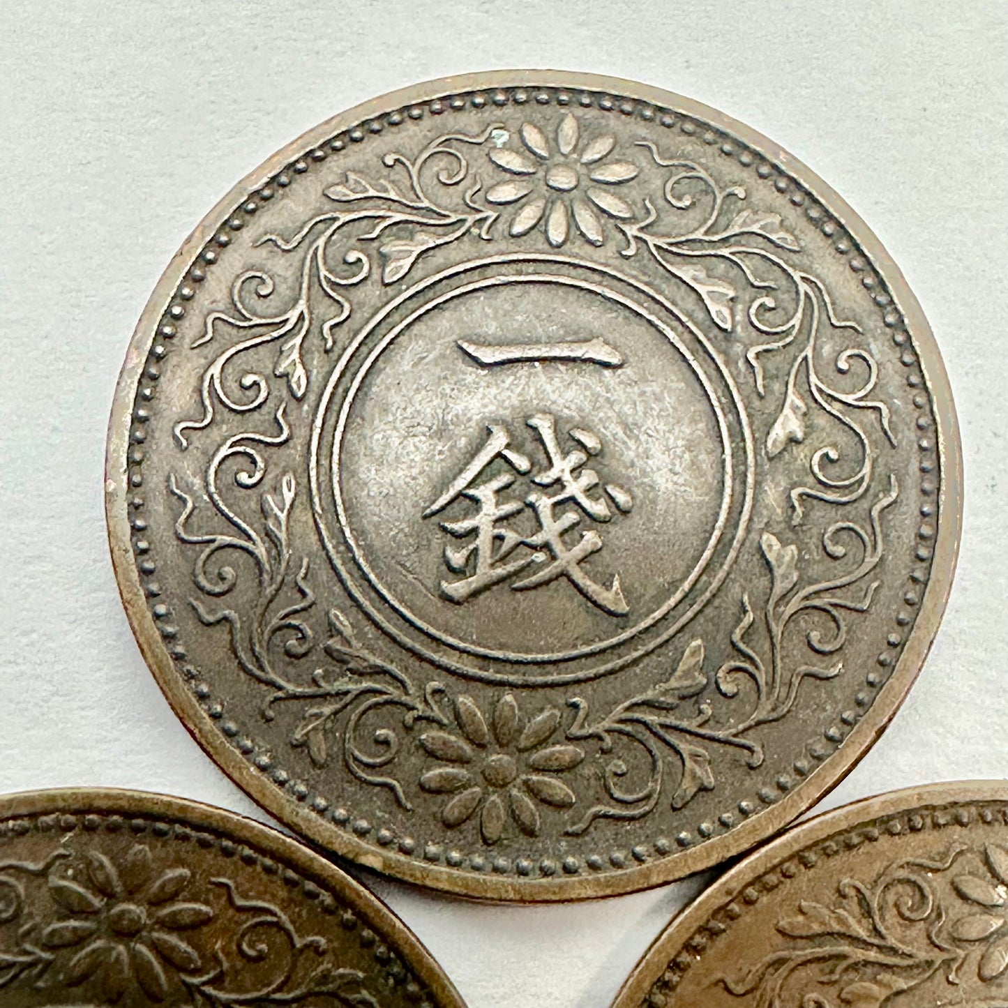 Japanese Bronze 1 Sen Coins 1922/23/24 Set 3 Paulownia Crest Taisho 11 12 13