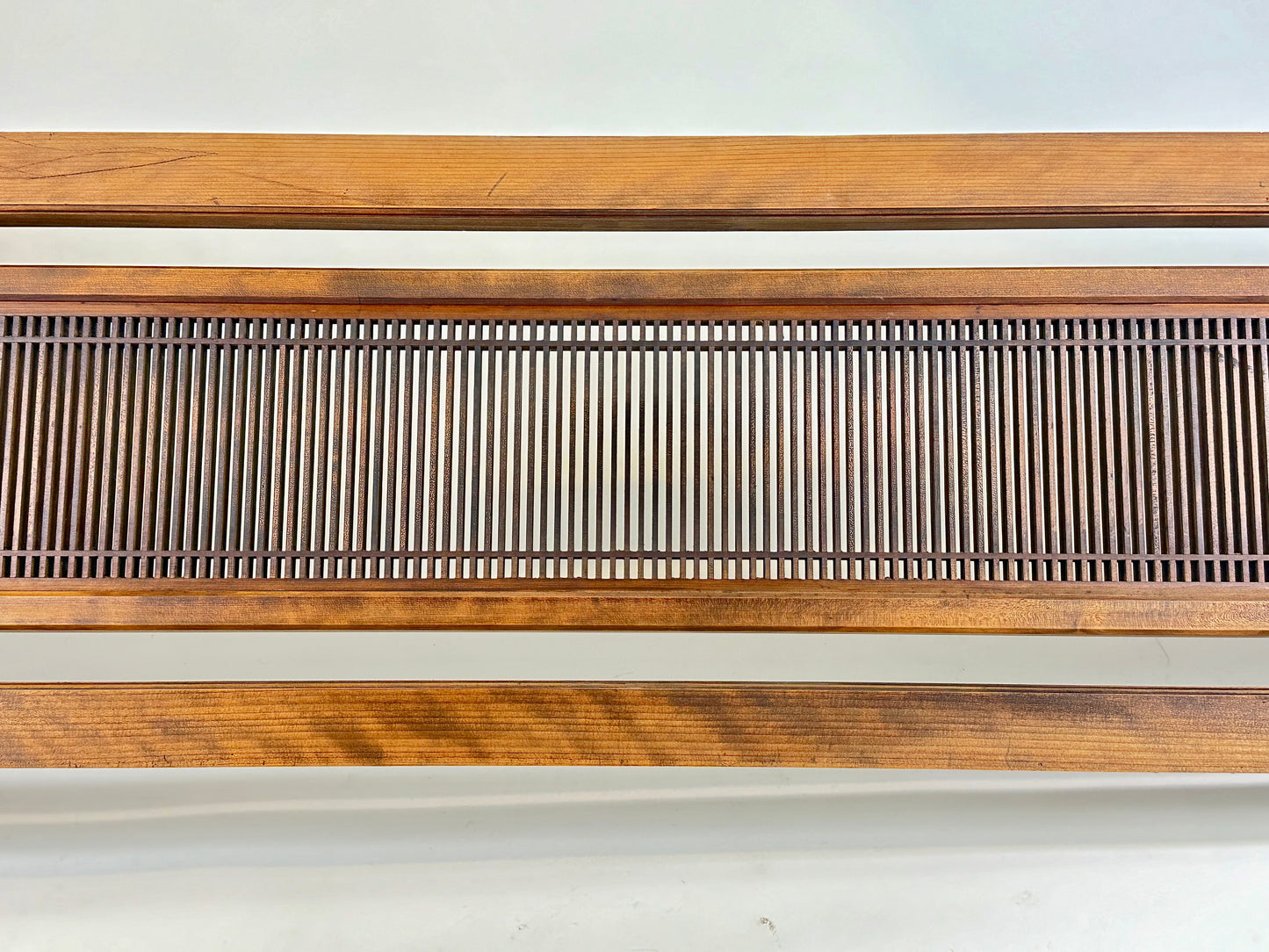 Vintage Japanese Ranma Transom Geometric Lattice Sugi Wood 69.5"