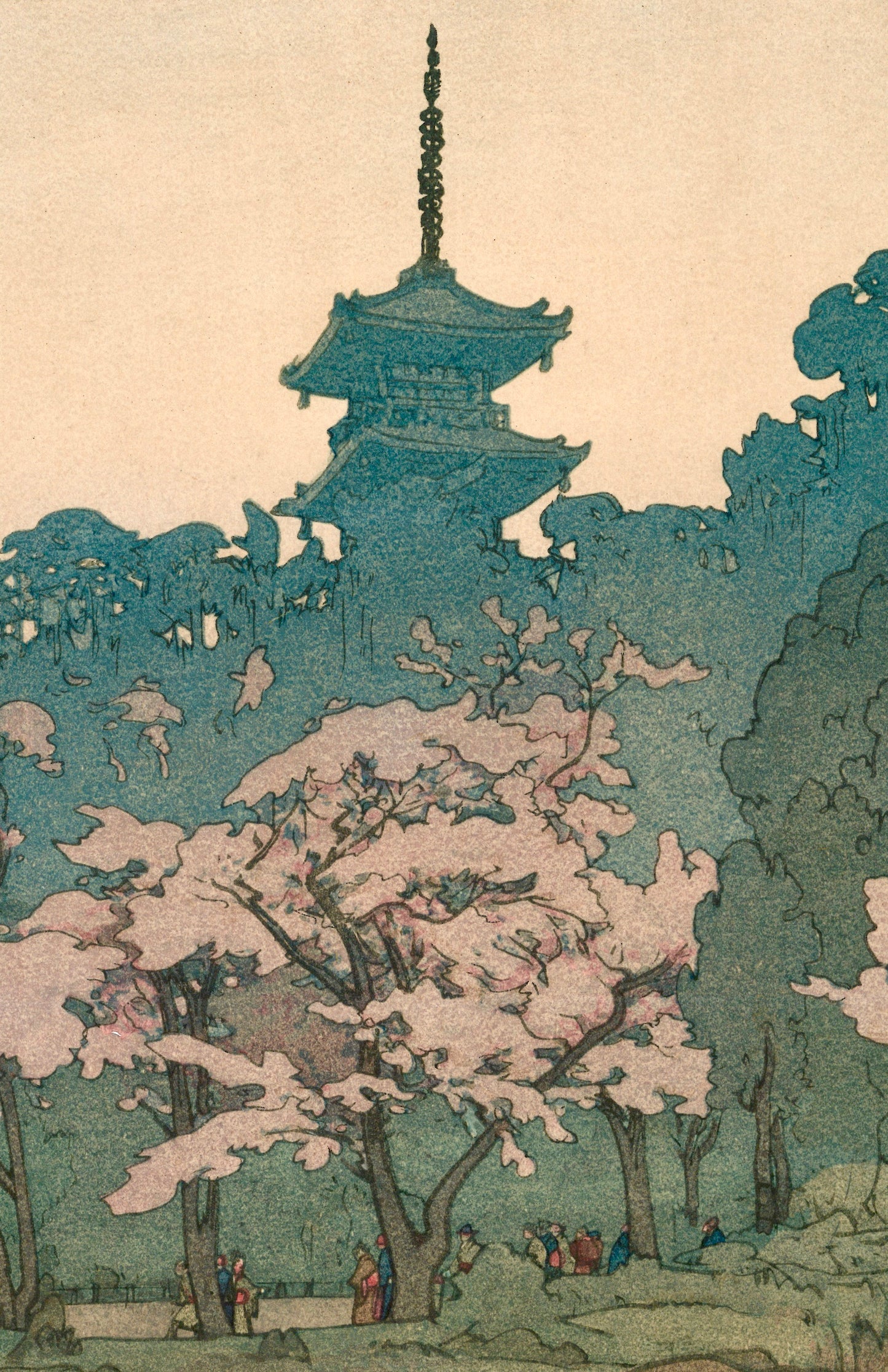 Hiroshi Yoshida Giclée Woodblock Print "Sankei-en" Garden 1935 7"x10"