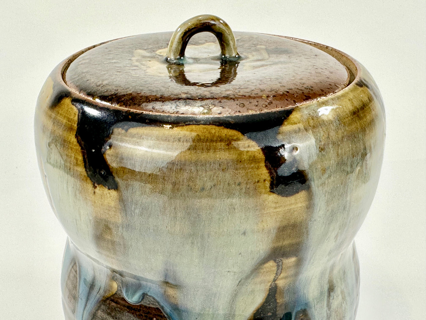Vintage Japanese Shigaraki Mizusashi Water Vessel for Tea Ceremony 7"