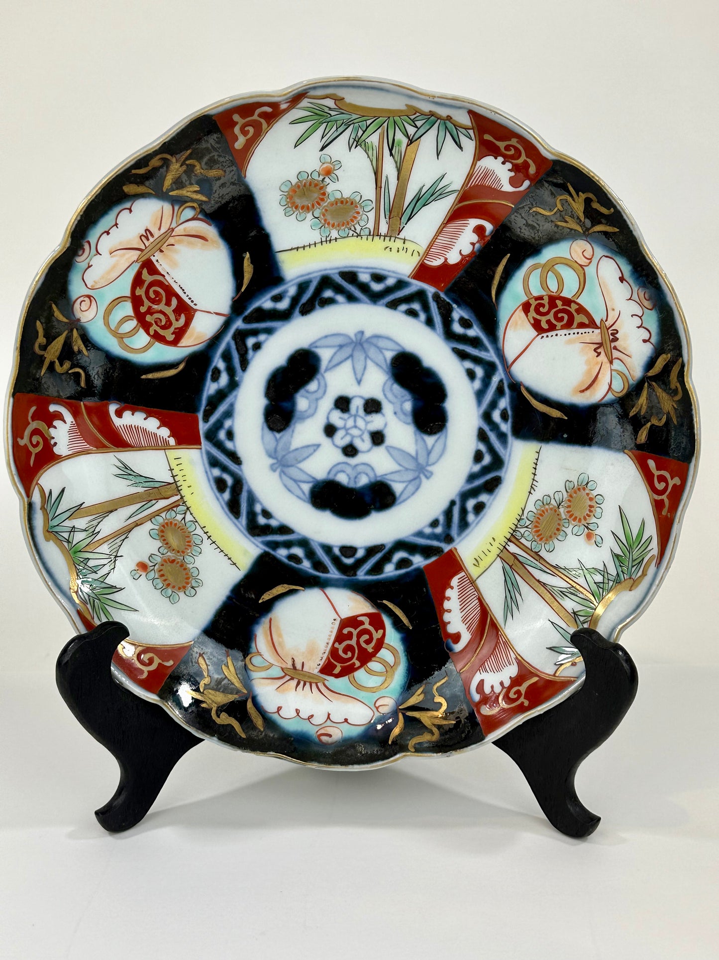 Antique Japanese Edo Era 19th Century Imari Ceramic Plate 9.5"
