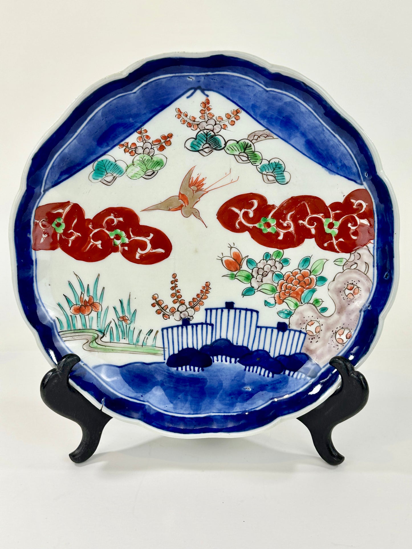 Antique Japanese Edo Era 19th Century Imari Ceramic Plate 8.75"