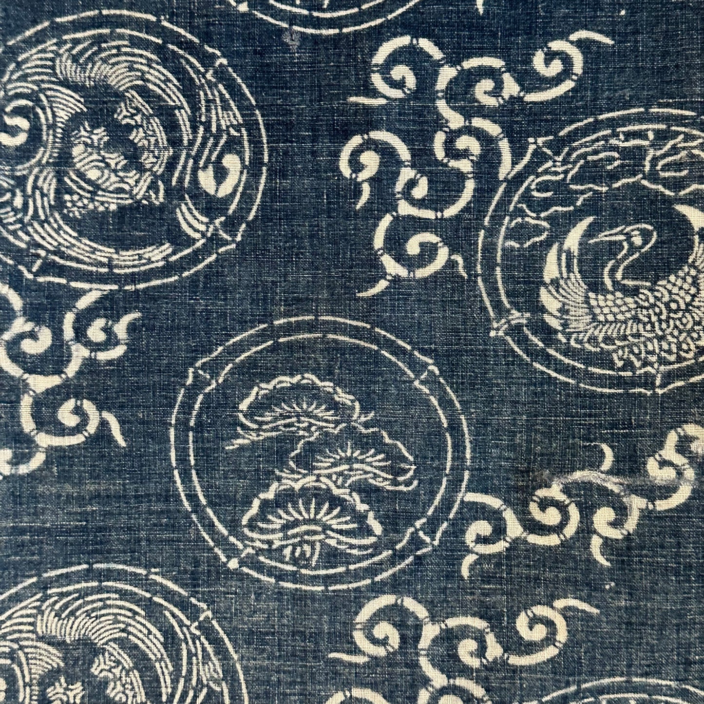 Antique Japanese 19th Century Textile - Katazome Indigo 38"x62" #111