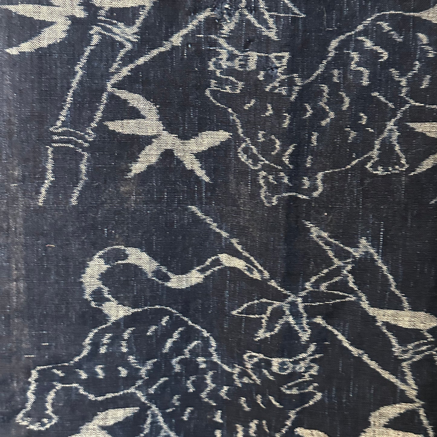 Antique Japanese 19th Century Textile - Kasuri Indigo Ikat 24"x59" Tora #64