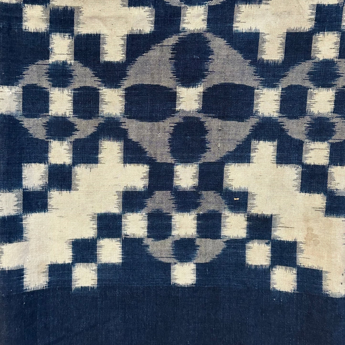 Antique Japanese 19th Century Ikat Textile - Kasuri Indigo Ikat 48"x57" #54