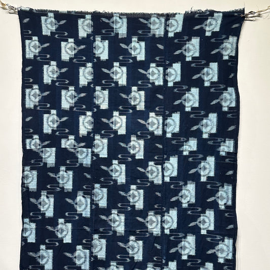 Antique Japanese 19th Century Textile - Kasuri Indigo Ikat 36"x76" #66