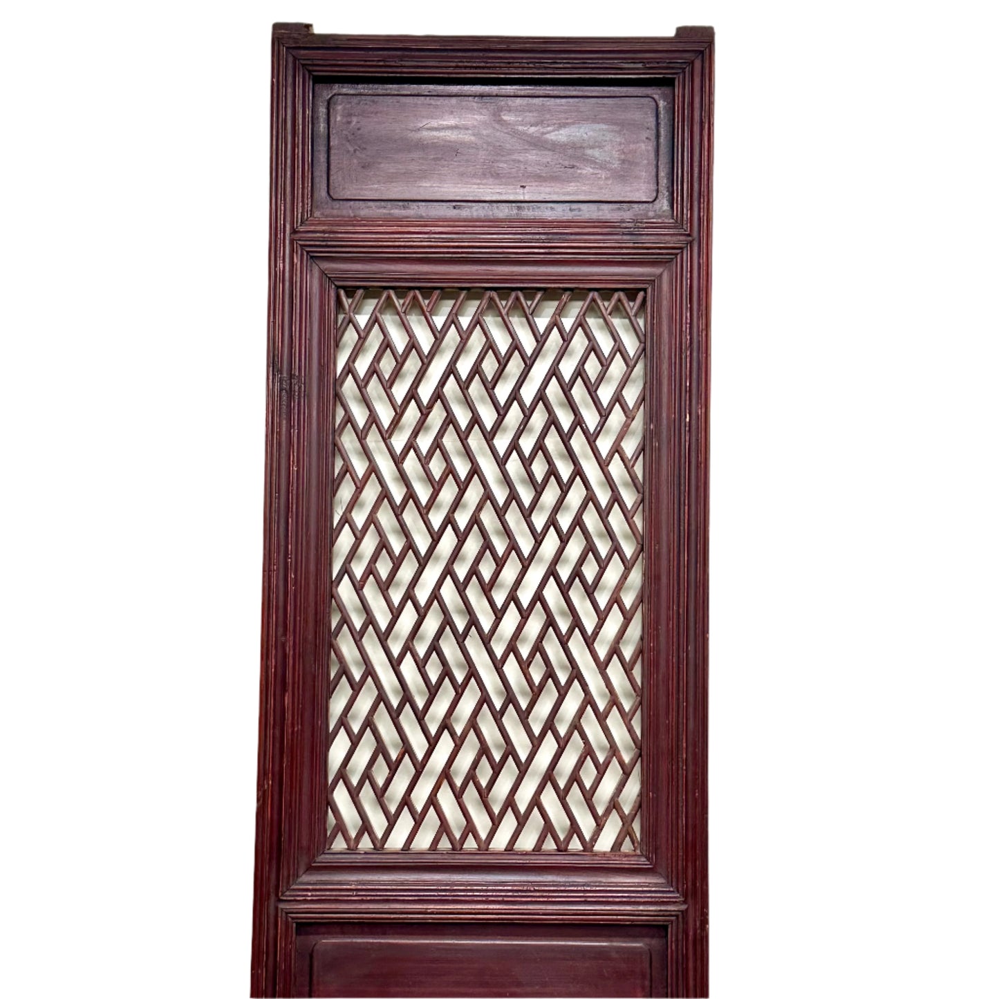 Antique Chinese Qing Dynasty 19th Lattice Wood Window/Door Panel