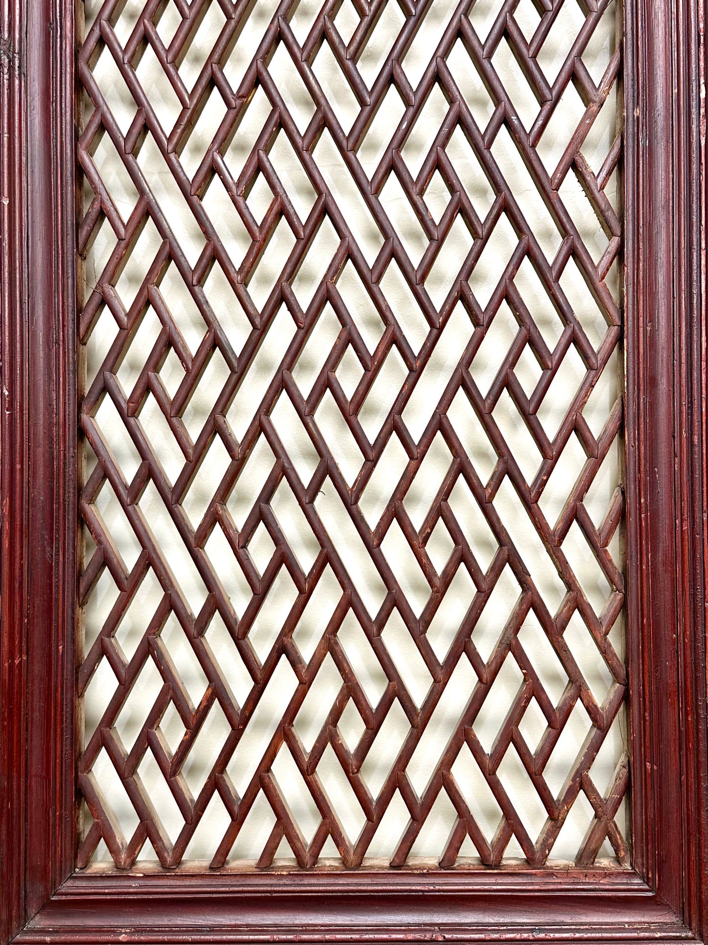 Antique Chinese Qing Dynasty 19th Lattice Wood Window/Door Panel