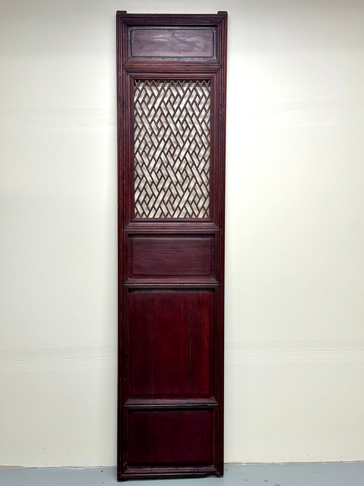 Antique Chinese Qing Dynasty 19th Lattice Wood Window/Door Panel