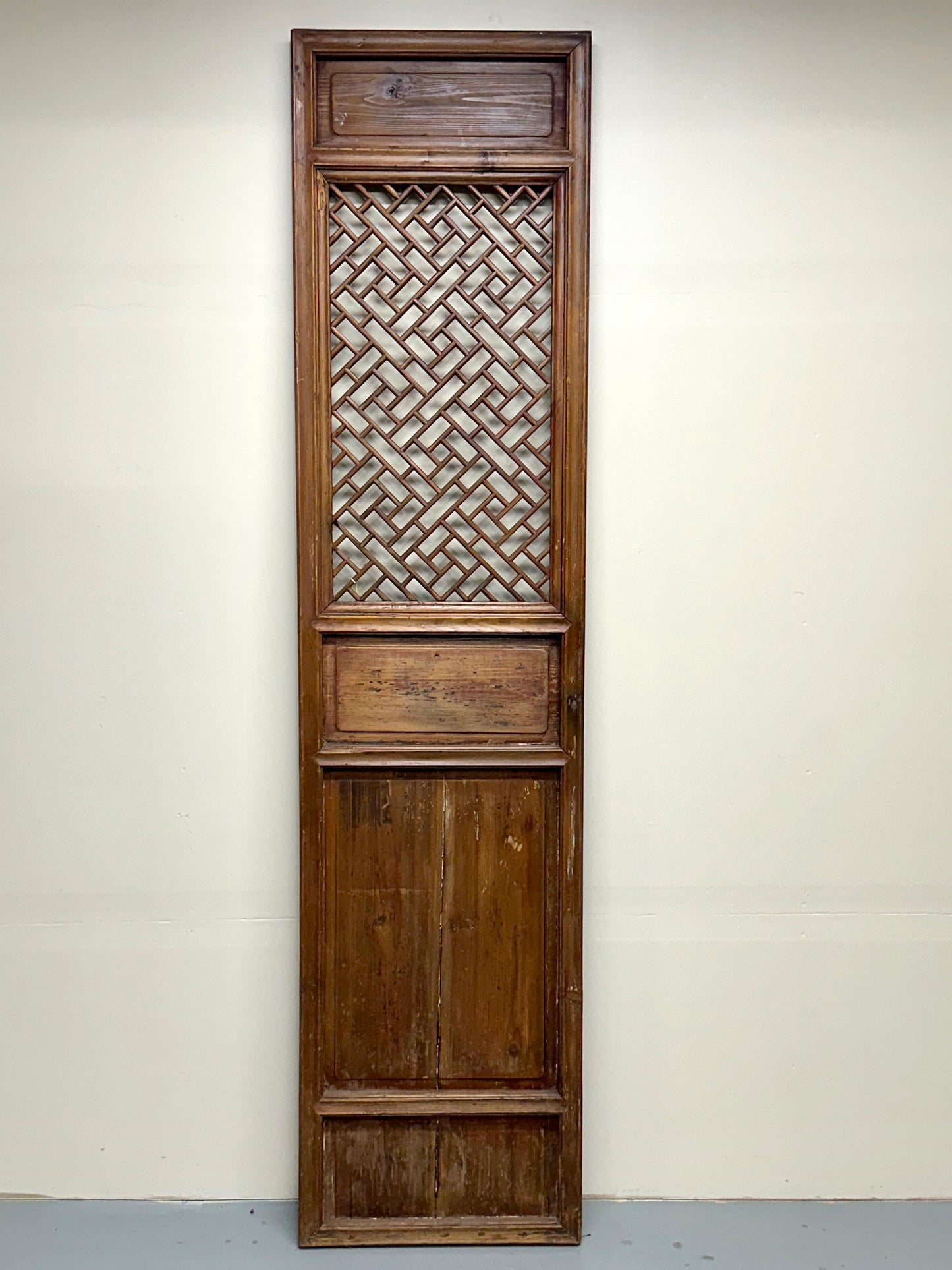 Antique Chinese Qing Dynasty 19th Lattice Wood Window/Door Panel