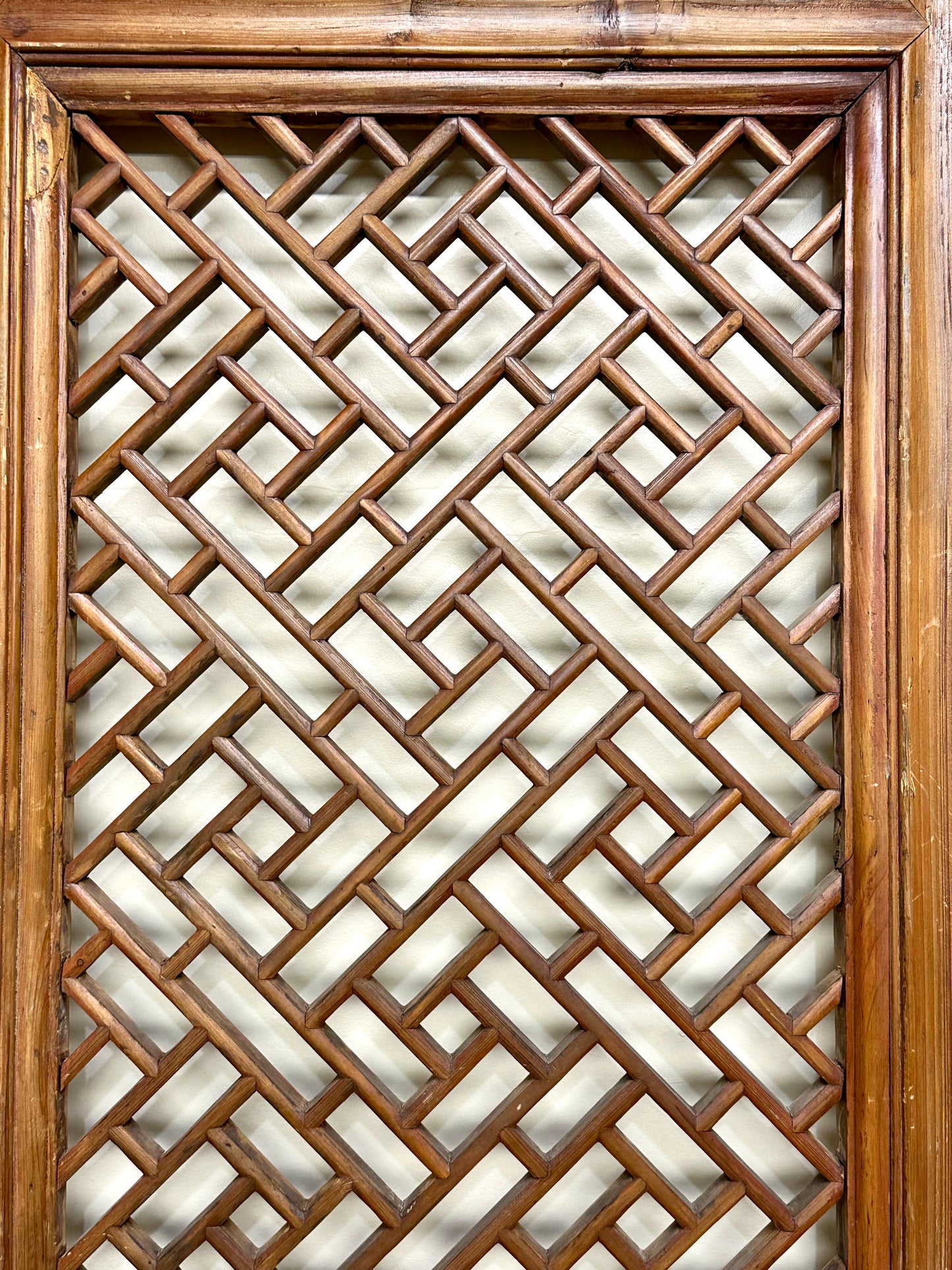 Antique Chinese Qing Dynasty 19th Lattice Wood Window/Door Panel