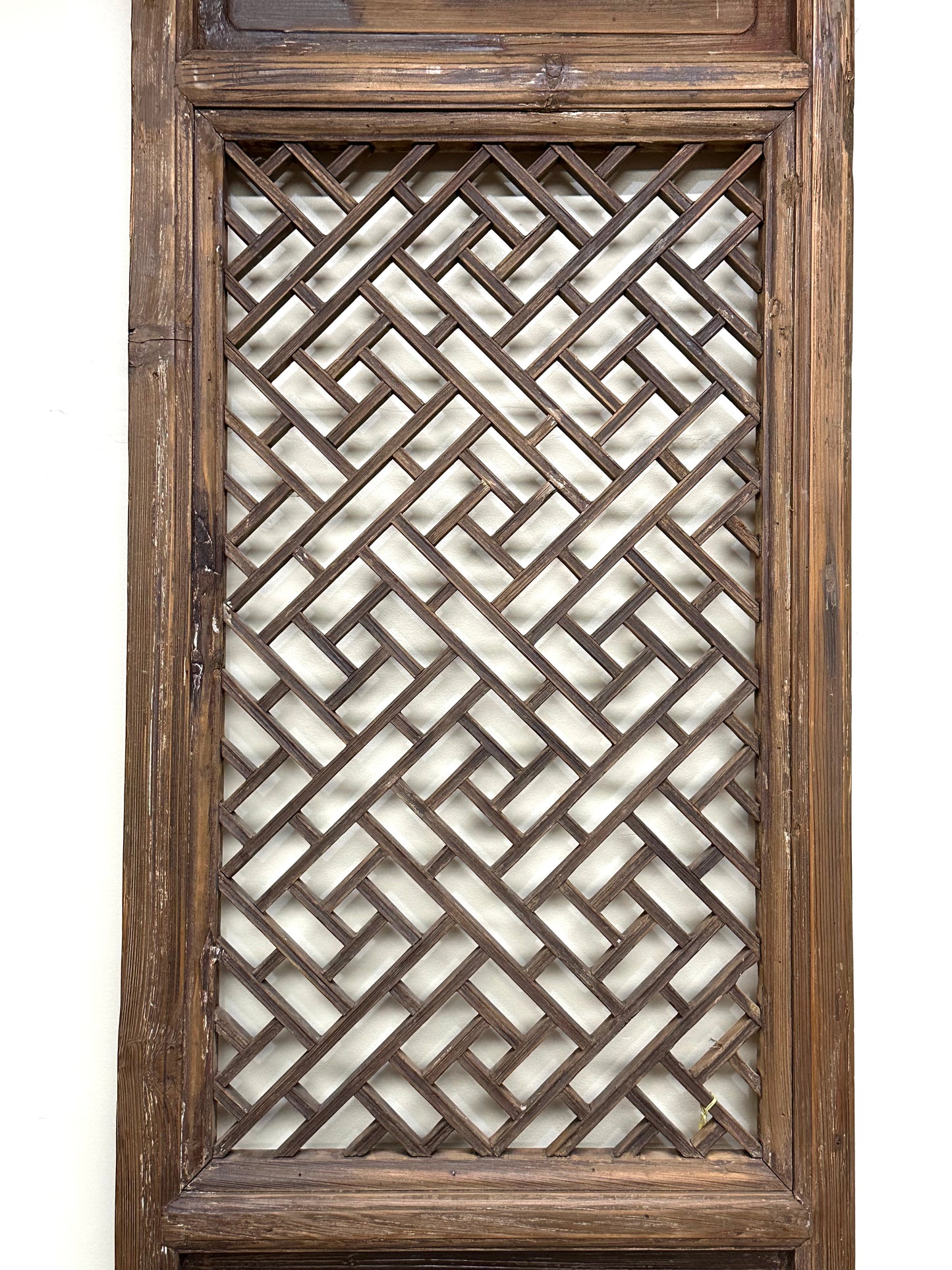 Antique Chinese Qing Dynasty 19th Lattice Wood Window/Door Panel