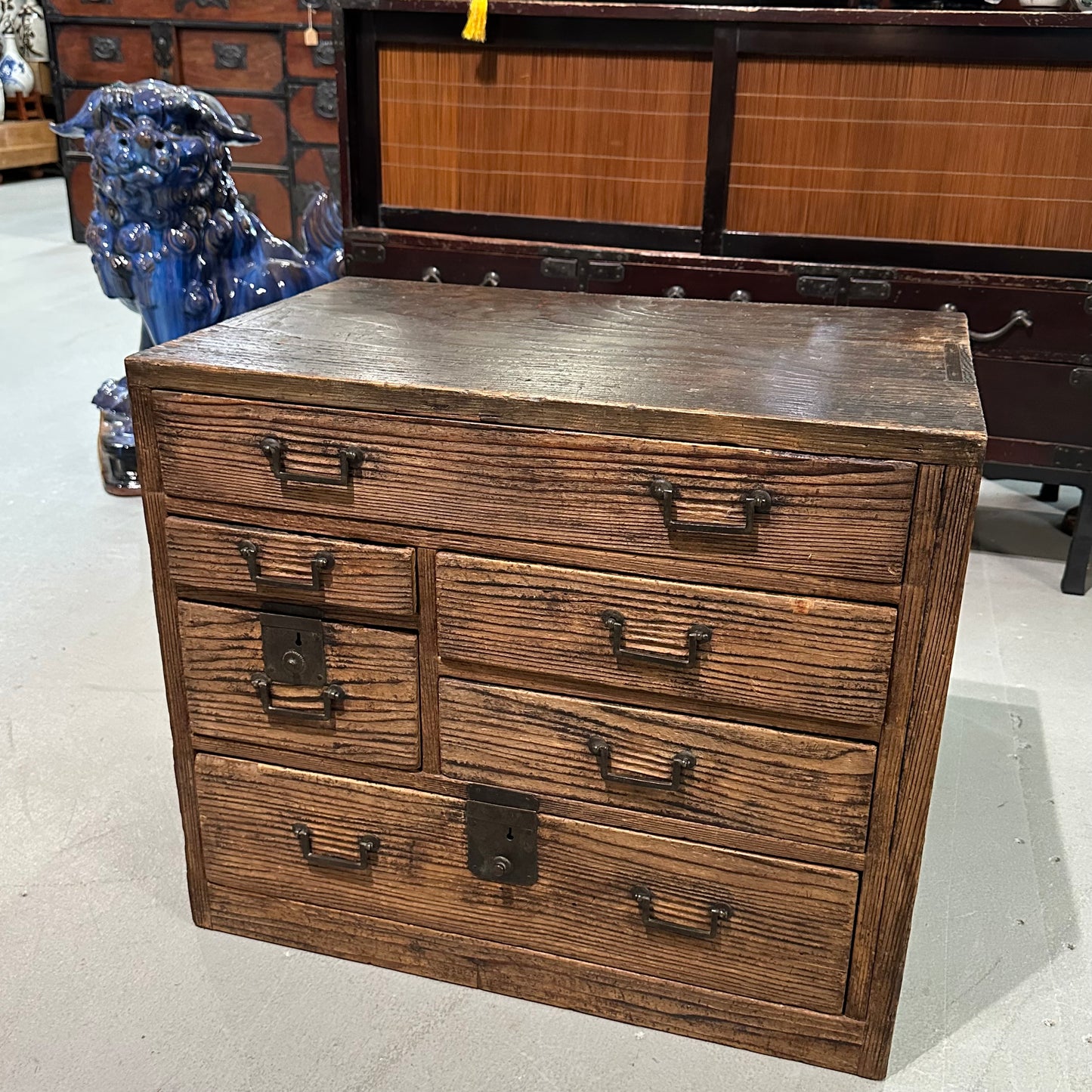 Antique Japanese Meiji Era (c1860’s) Kodansu Personal Tansu 6 Drawer 25"W
