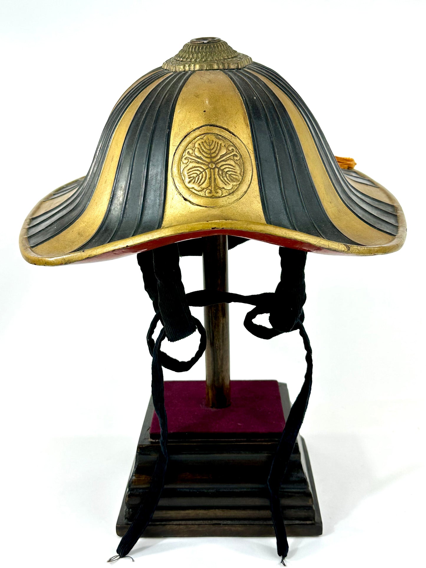 Japanese Edo Period Samurai Jingasa Kabuto Helmet Vine-Oak Mon LS#117