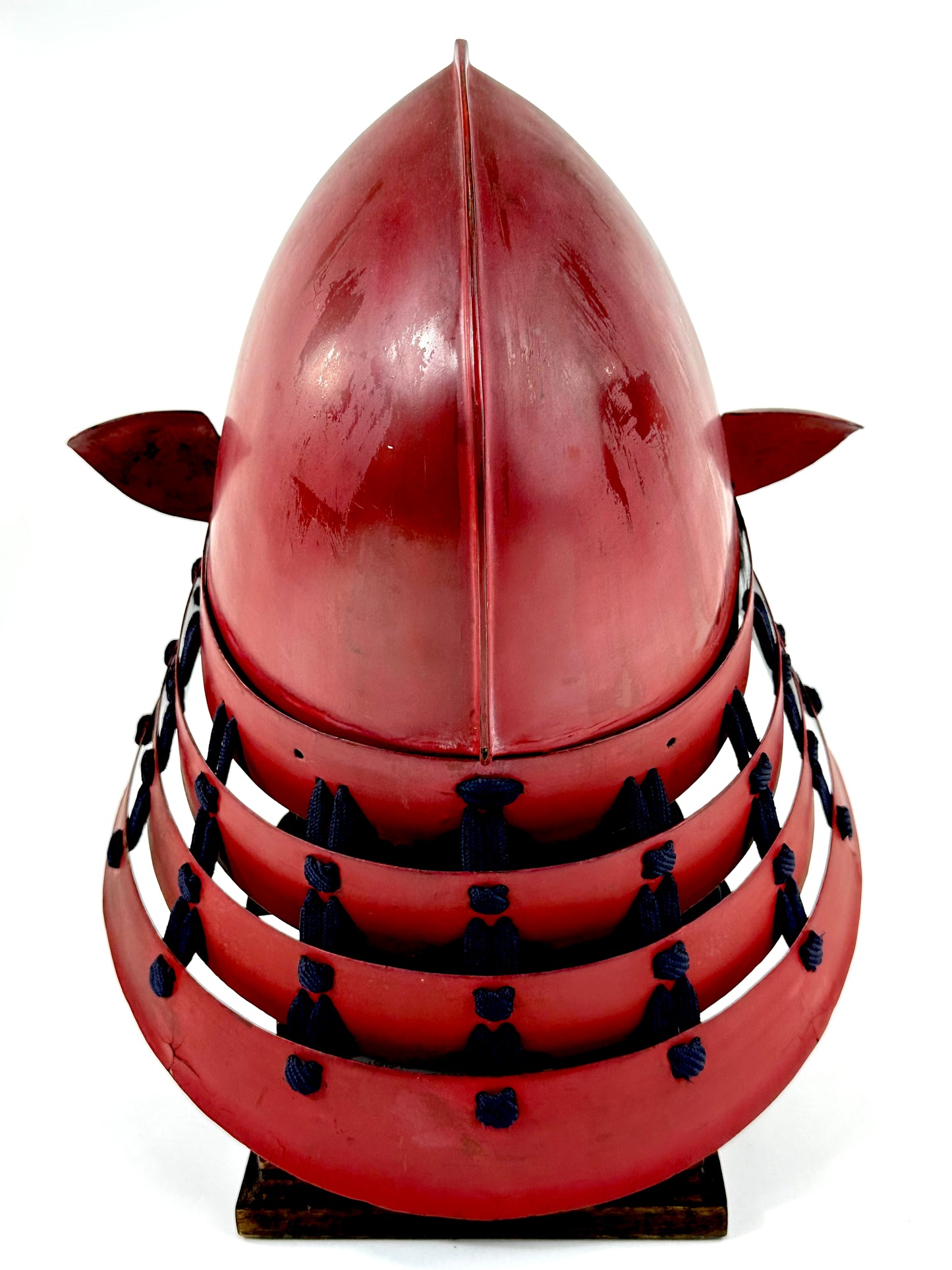 Japanese Edo Period Momonari Kabuto Samurai Helmet Red Lacquer w/ Crescent Moon Maedate LS#157