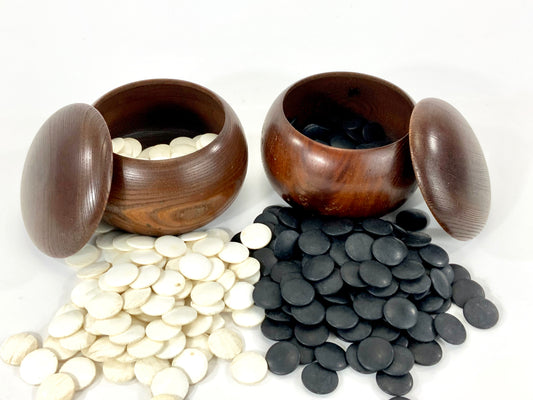 Vintage Go Stones Natural Shell & Slate w/ Keyaki Bowls 5mm