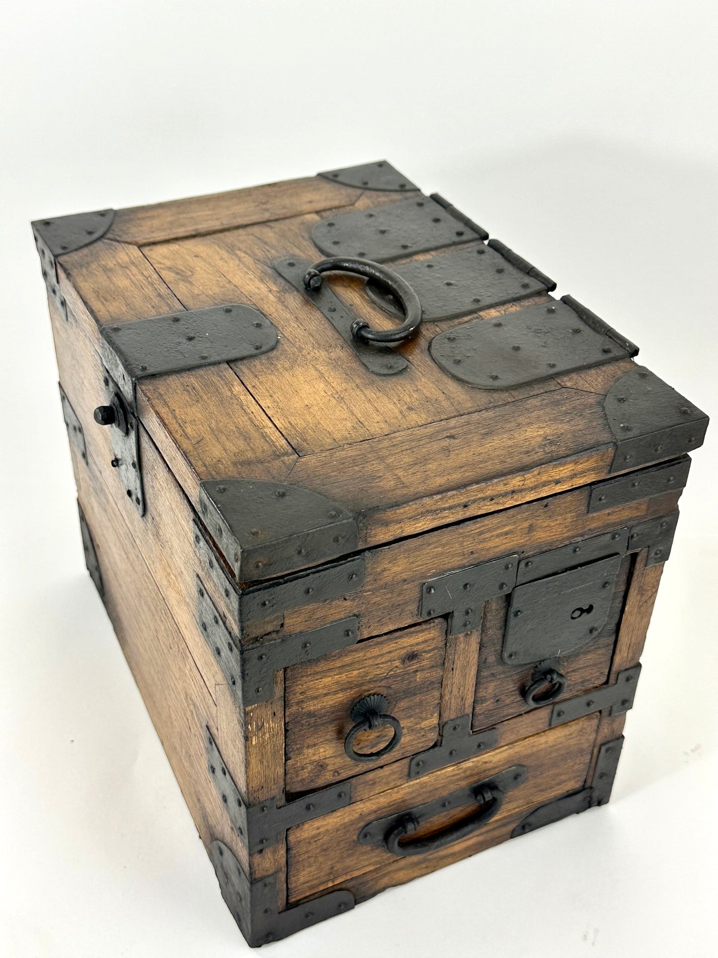 Antique Japanese c1880’s Kiri Wood Suzuribako Calligraphy Tansu Chest 11"
