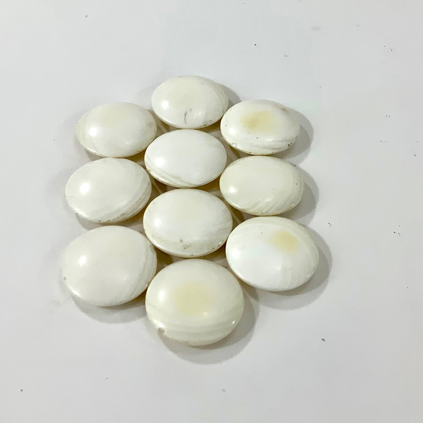 Vintage Japanese Go Game Stones 9mm X10 For Replacement - White Shell