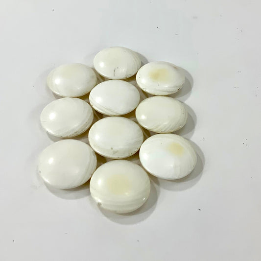 Vintage Japanese Go Game Stones 9mm X10 For Replacement - White Shell