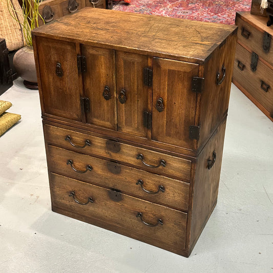 Antique Japanese Taisho Era (c1920’s) Kiri Kodansu Personal Tansu 6 Drawer 24"W