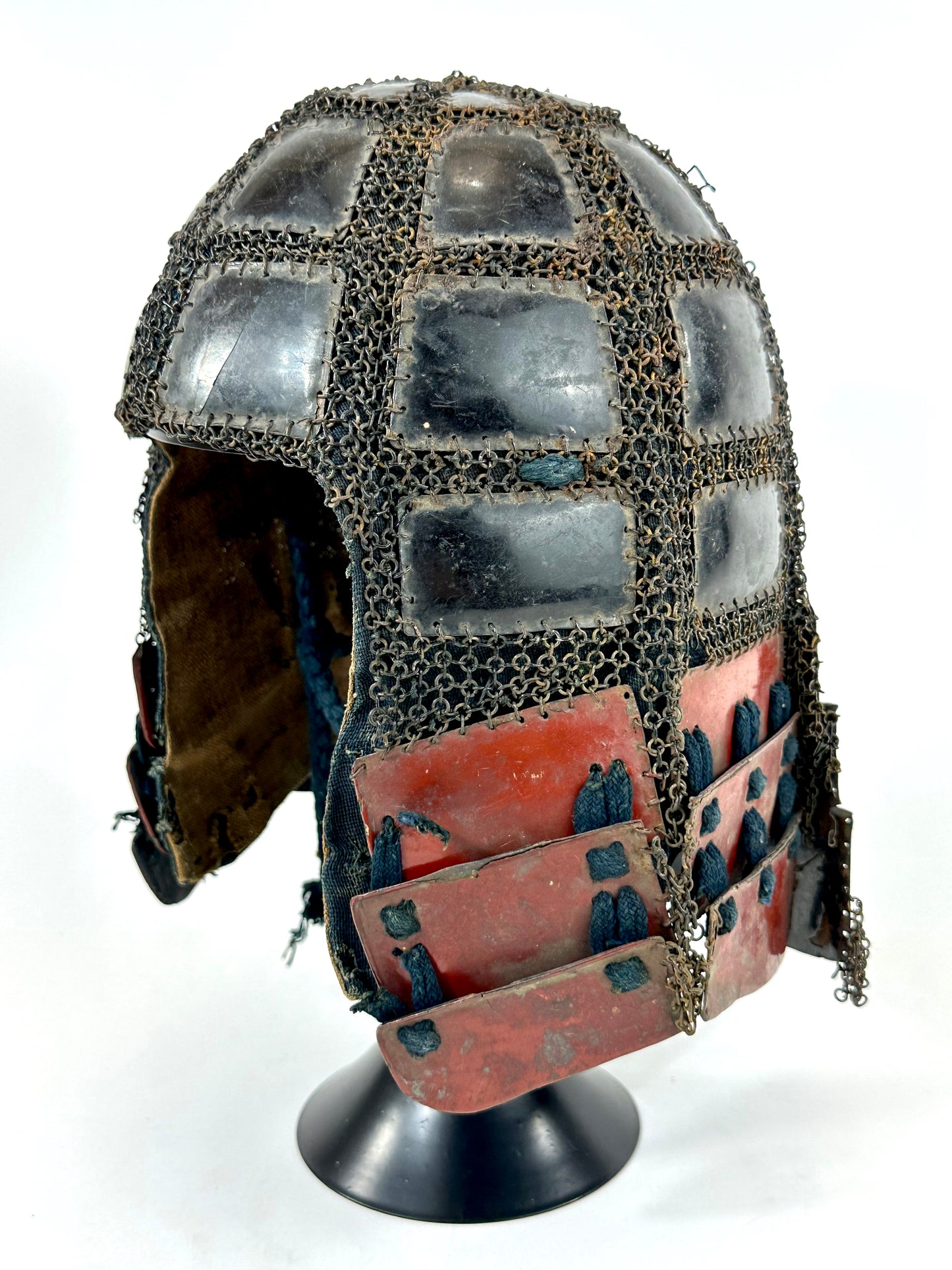 Japanese Edo Period Samurai Tatami (Folding) Kabuto Chainmail Helmet Iron/Lacquer LS#004
