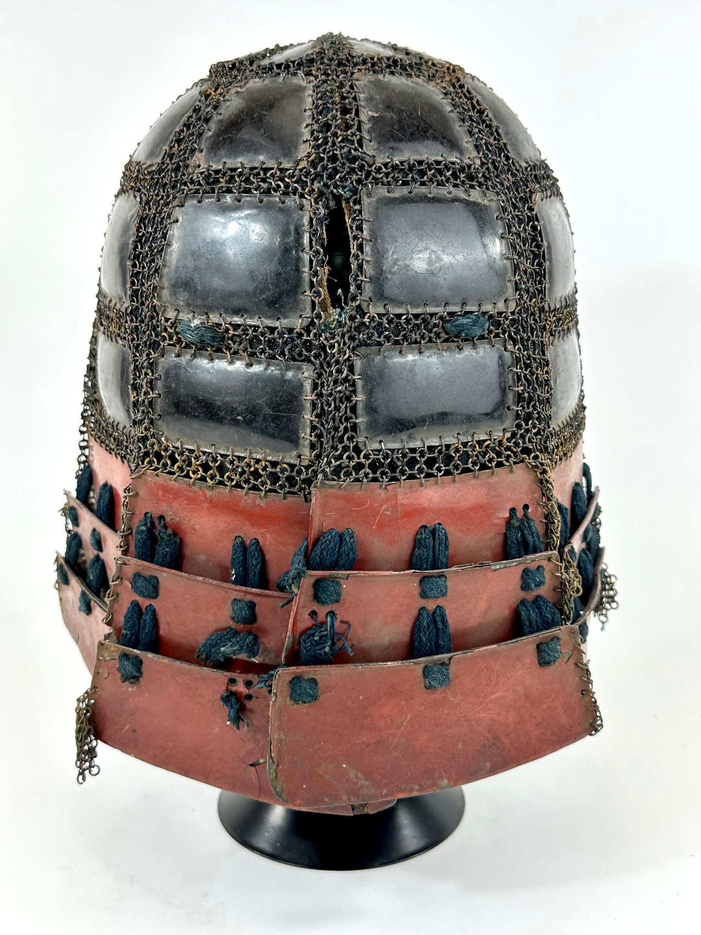 Japanese Edo Period Samurai Tatami (Folding) Kabuto Chainmail Helmet Iron/Lacquer LS#004