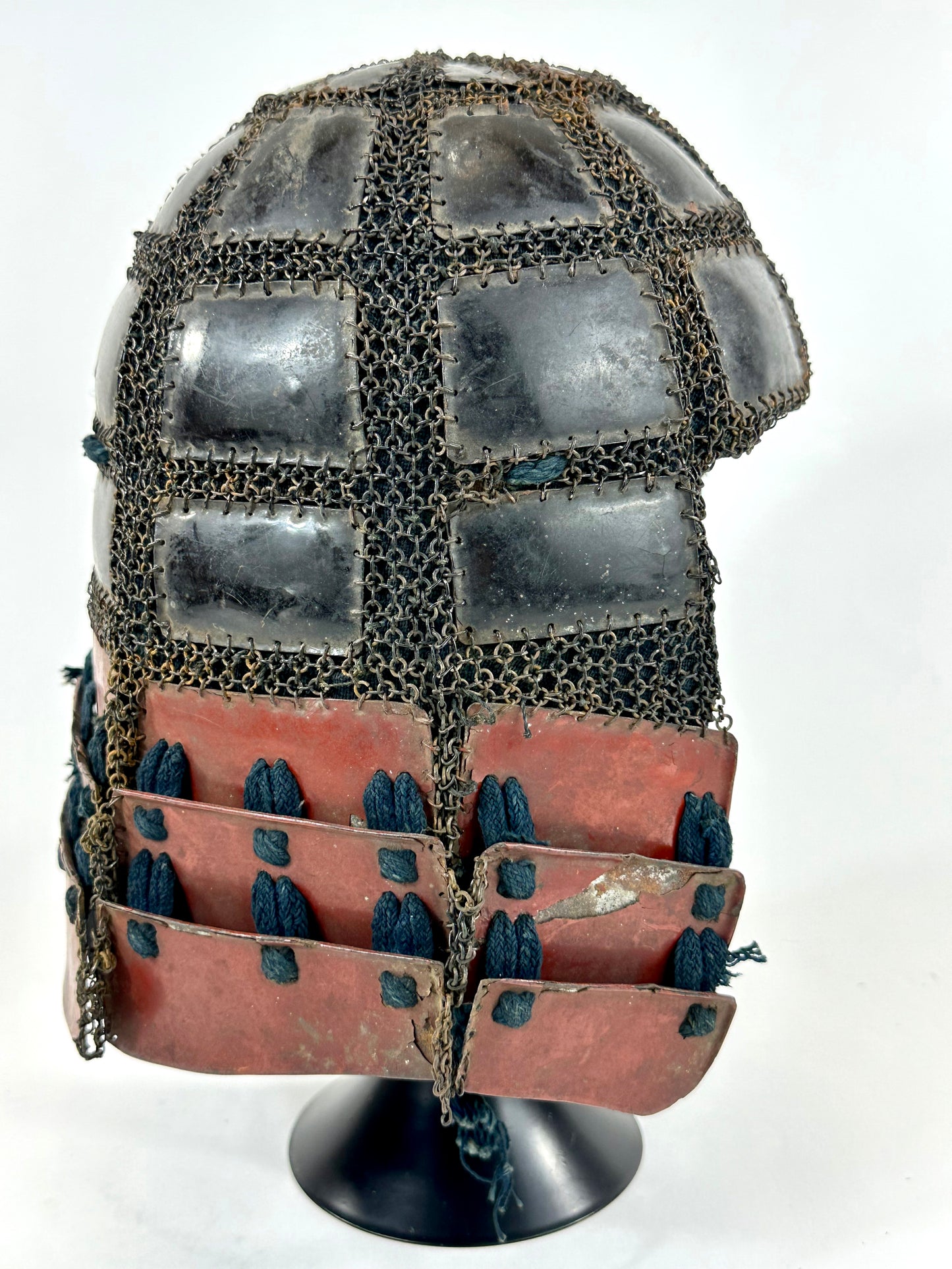 Japanese Edo Period Samurai Tatami (Folding) Kabuto Chainmail Helmet Iron/Lacquer LS#004