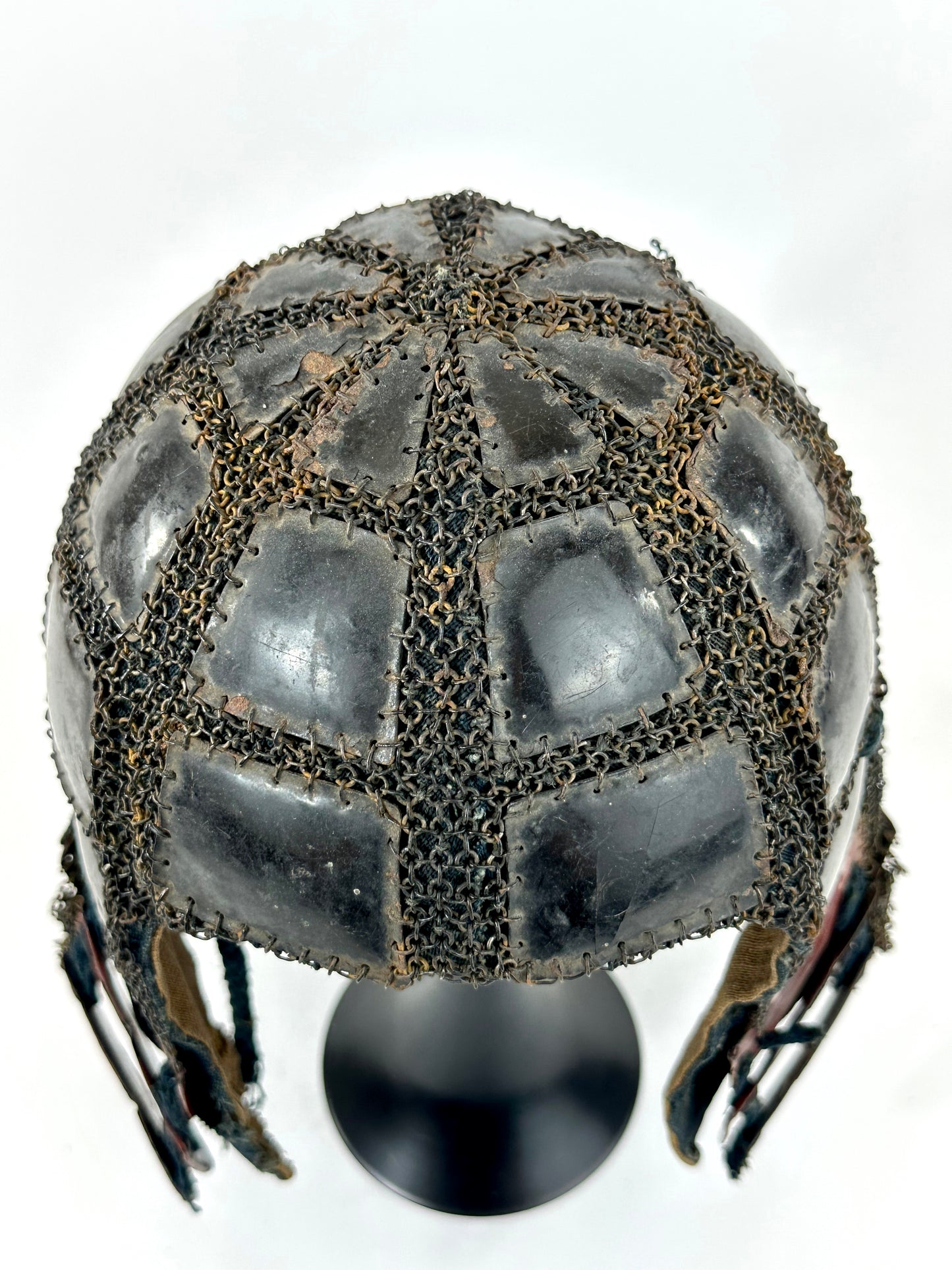 Japanese Edo Period Samurai Tatami (Folding) Kabuto Chainmail Helmet Iron/Lacquer LS#004