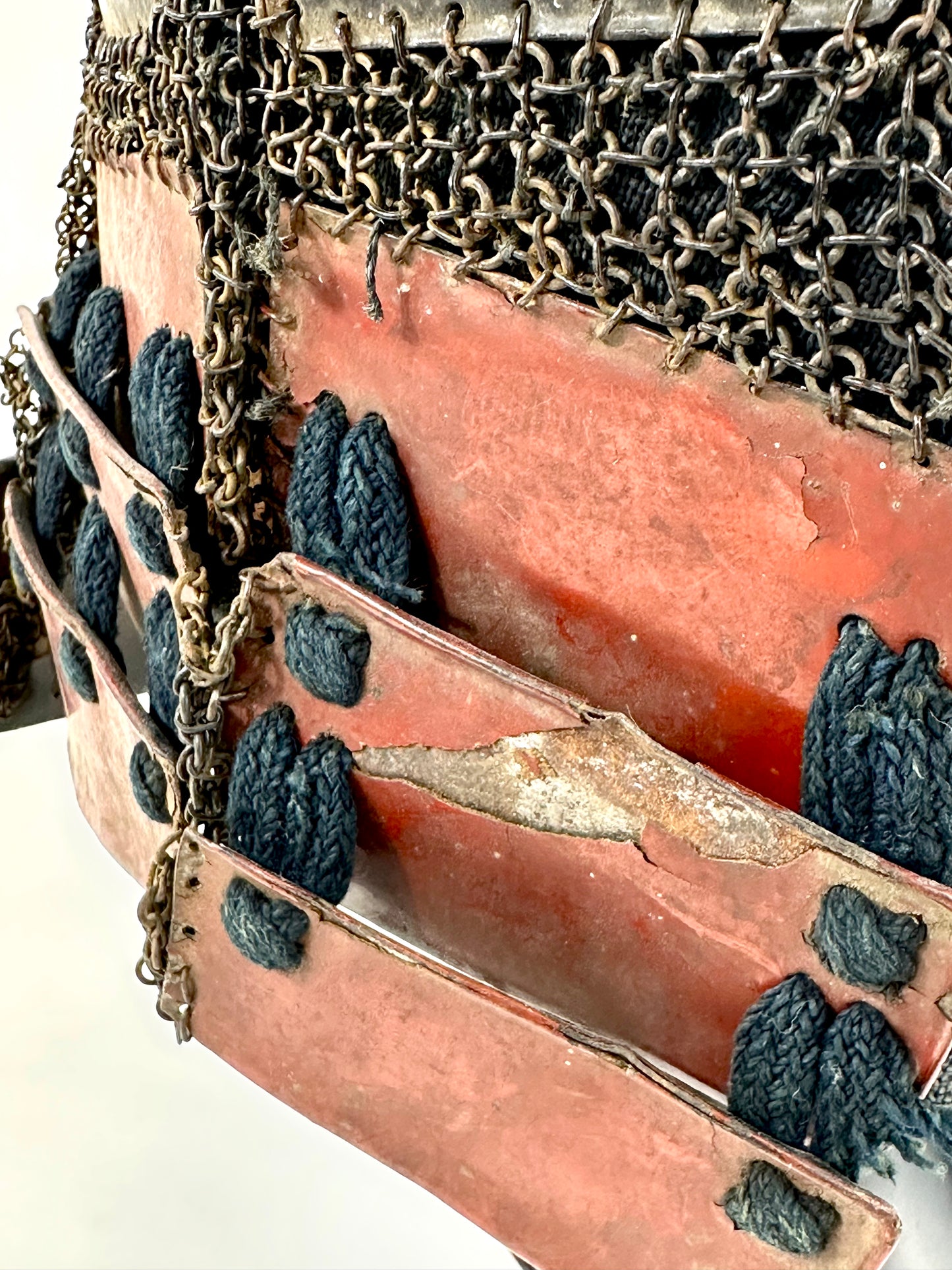 Japanese Edo Period Samurai Tatami (Folding) Kabuto Chainmail Helmet Iron/Lacquer LS#004