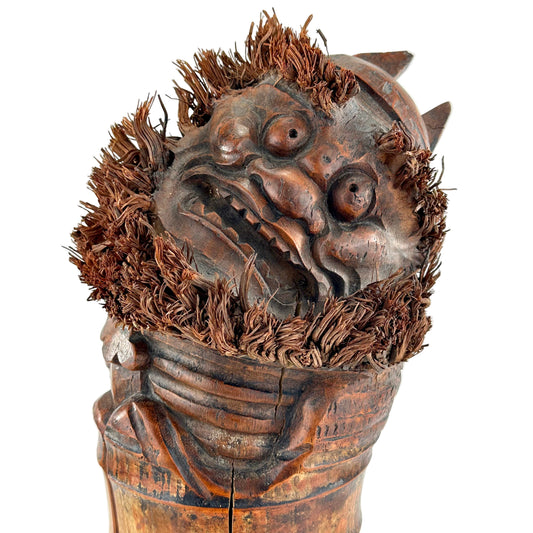 Antique Japanese Carved Bamboo Root Sculpture – Depicting Daruma (Bodhidharma) – 20" Tall LS#079