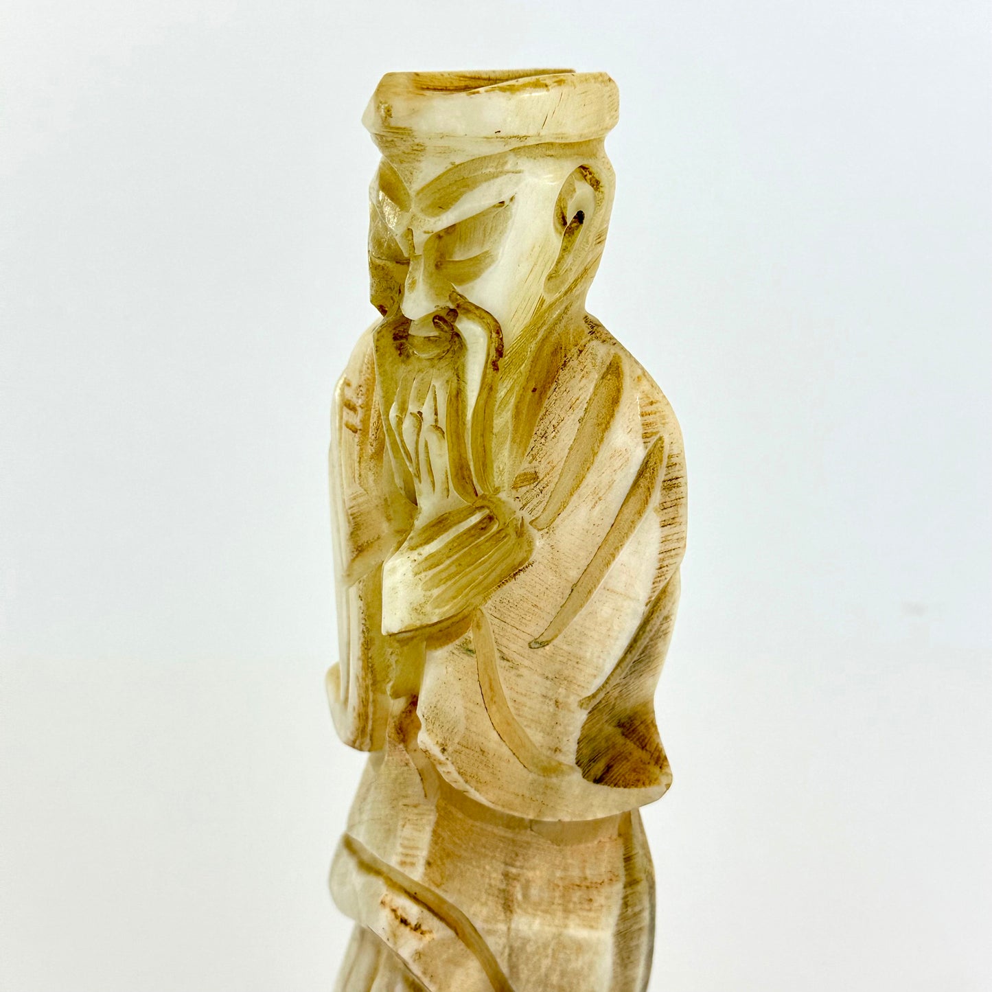 Vintage Chinese Stone Figure of Shoulao, God of Longevity ~8"
